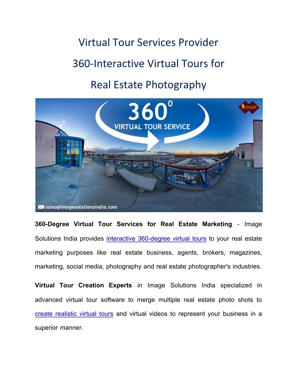 virtual tour services provider n.