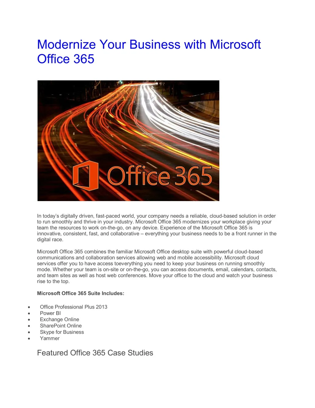 Ppt Modernize Your Business With Microsoft Office 365 Powerpoint Presentation Id