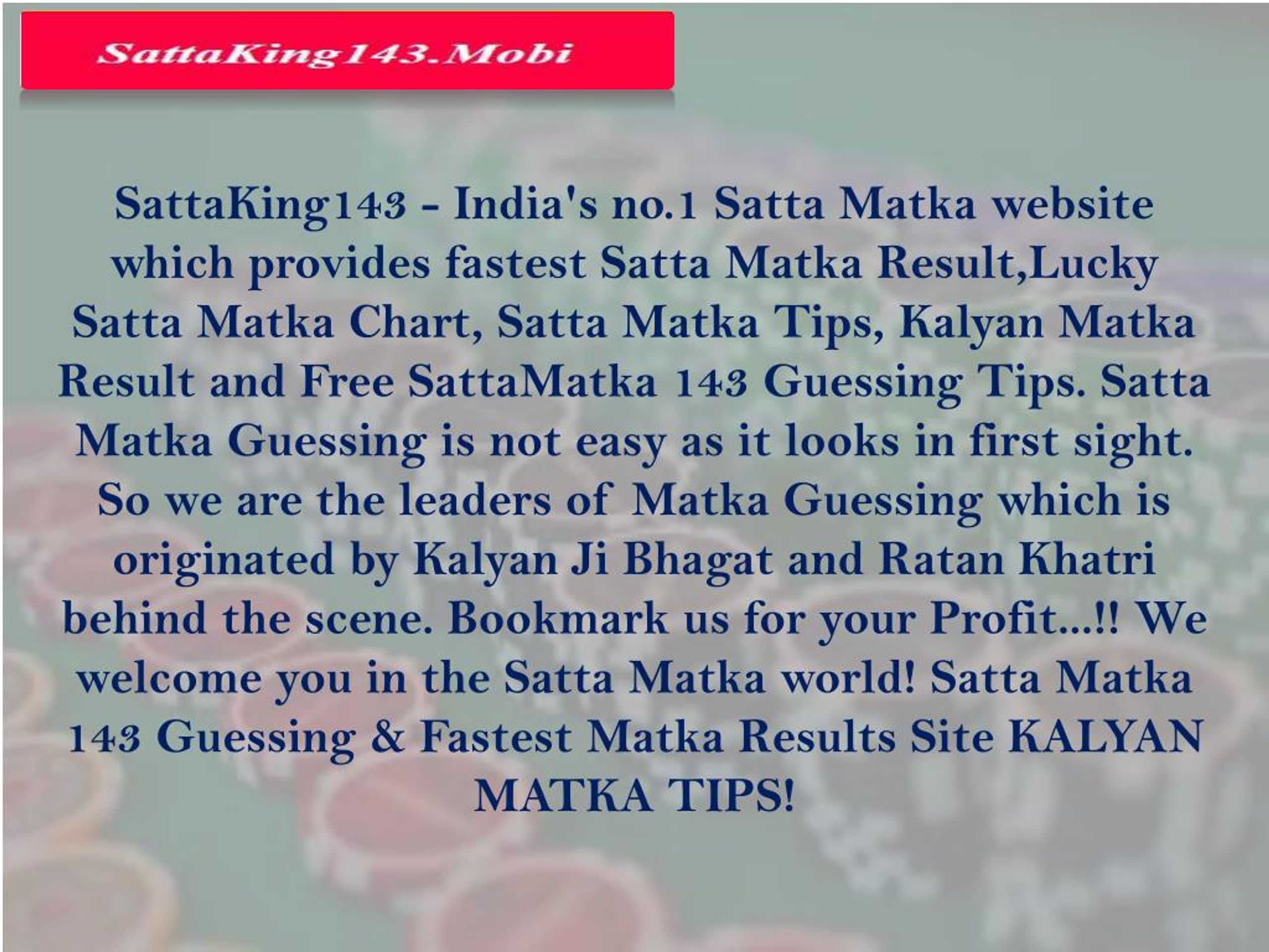 simple matka guessing trick 143