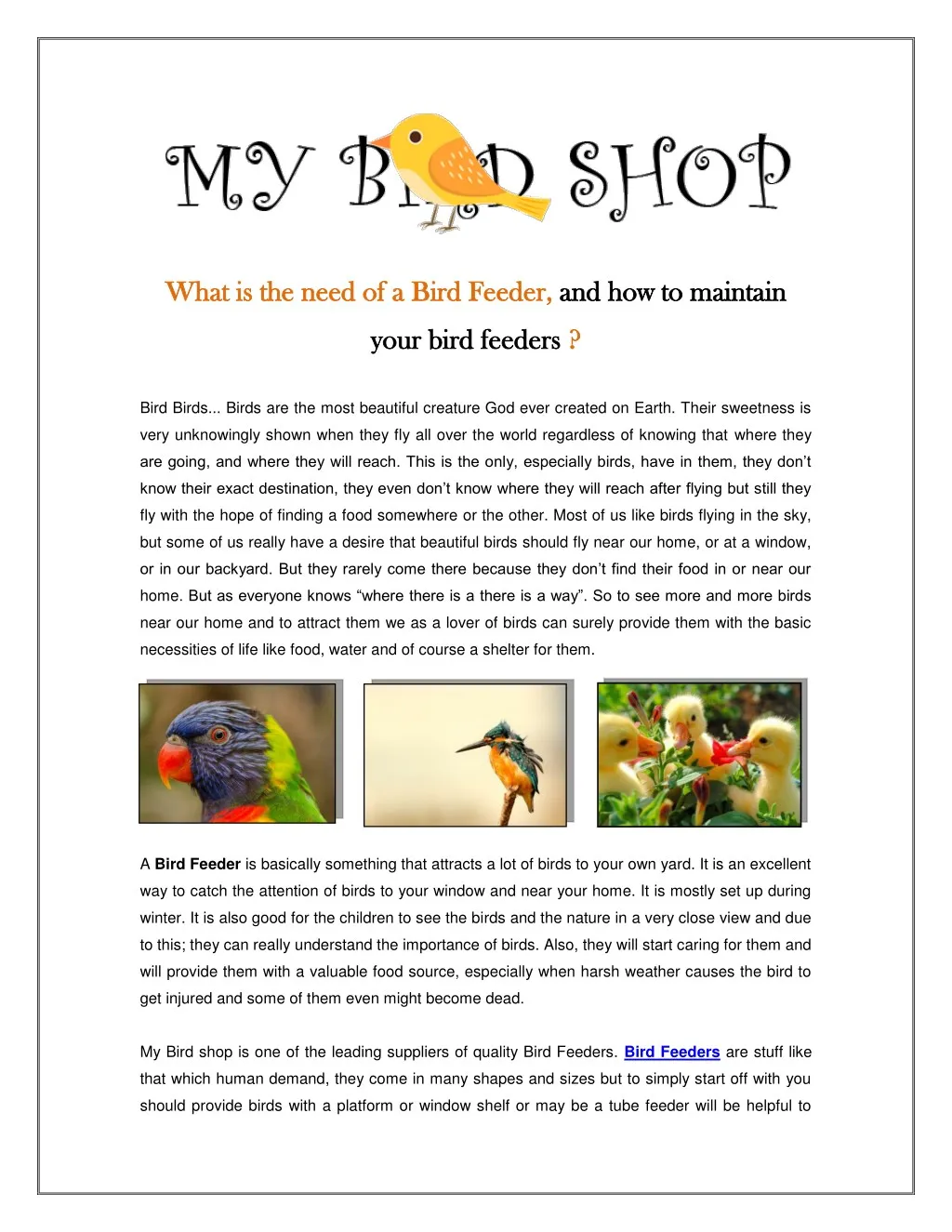 Ppt Bird Feeders Powerpoint Presentation Free Download Id 7617962