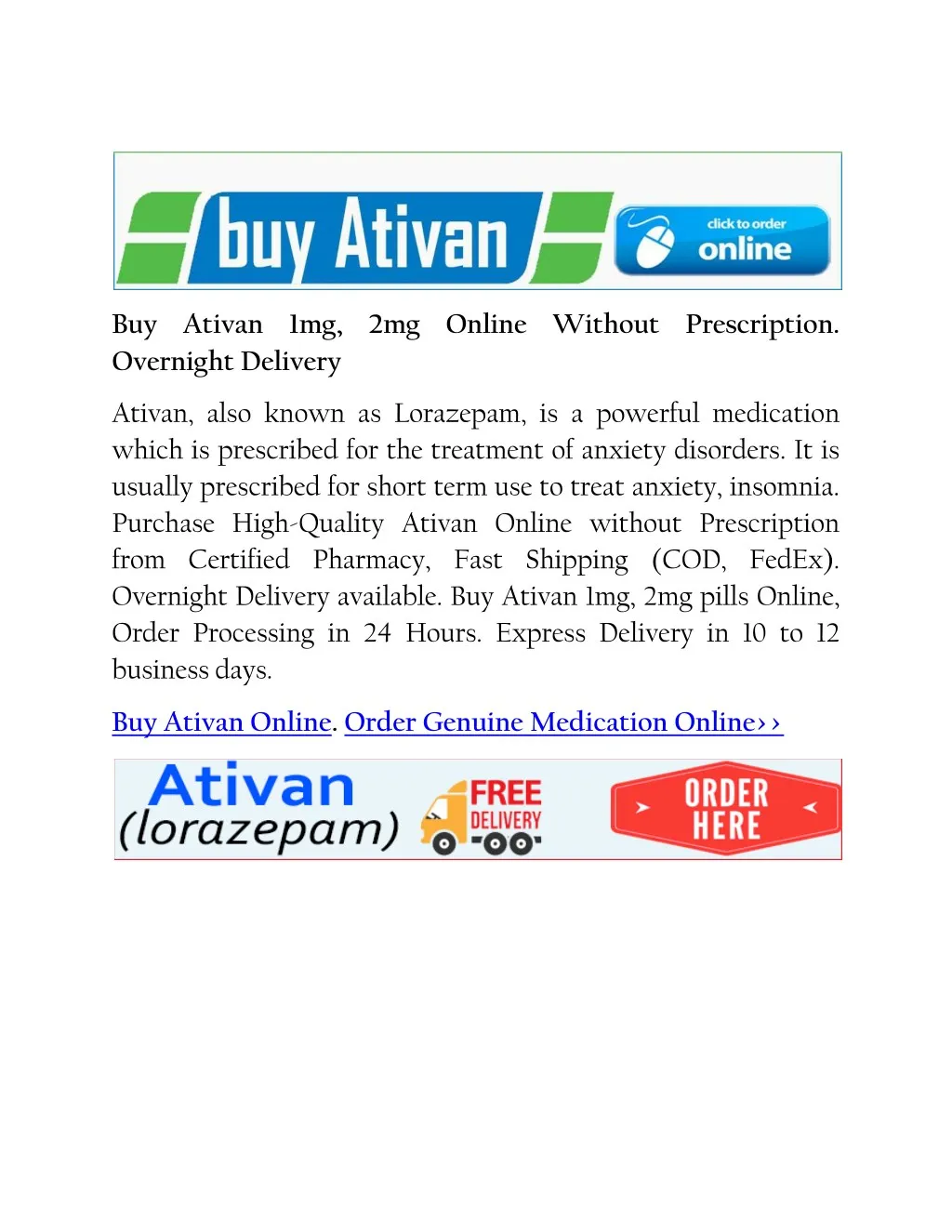 Ativan 1mg tablet buy online