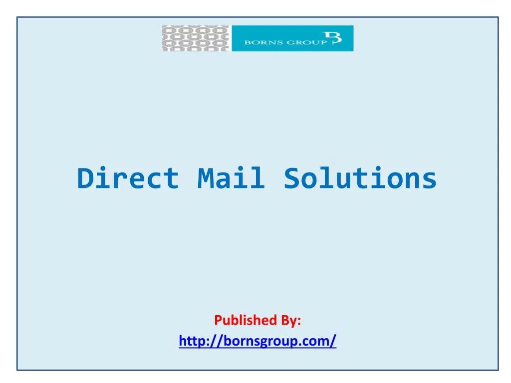 PPT Direct Mail Solutions PowerPoint Presentation, free download ID