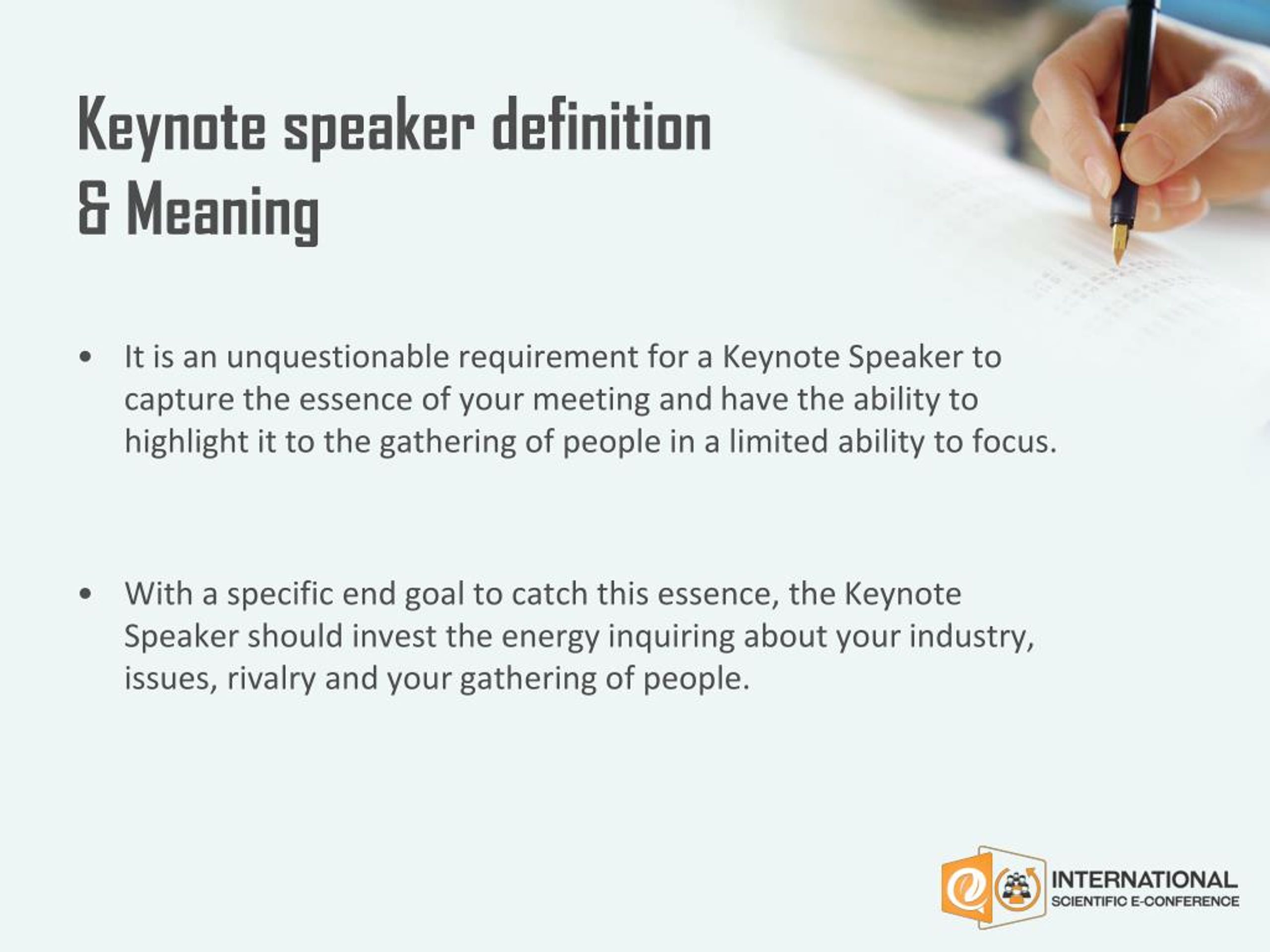 What Is The Meaning Of Keynote Speaker