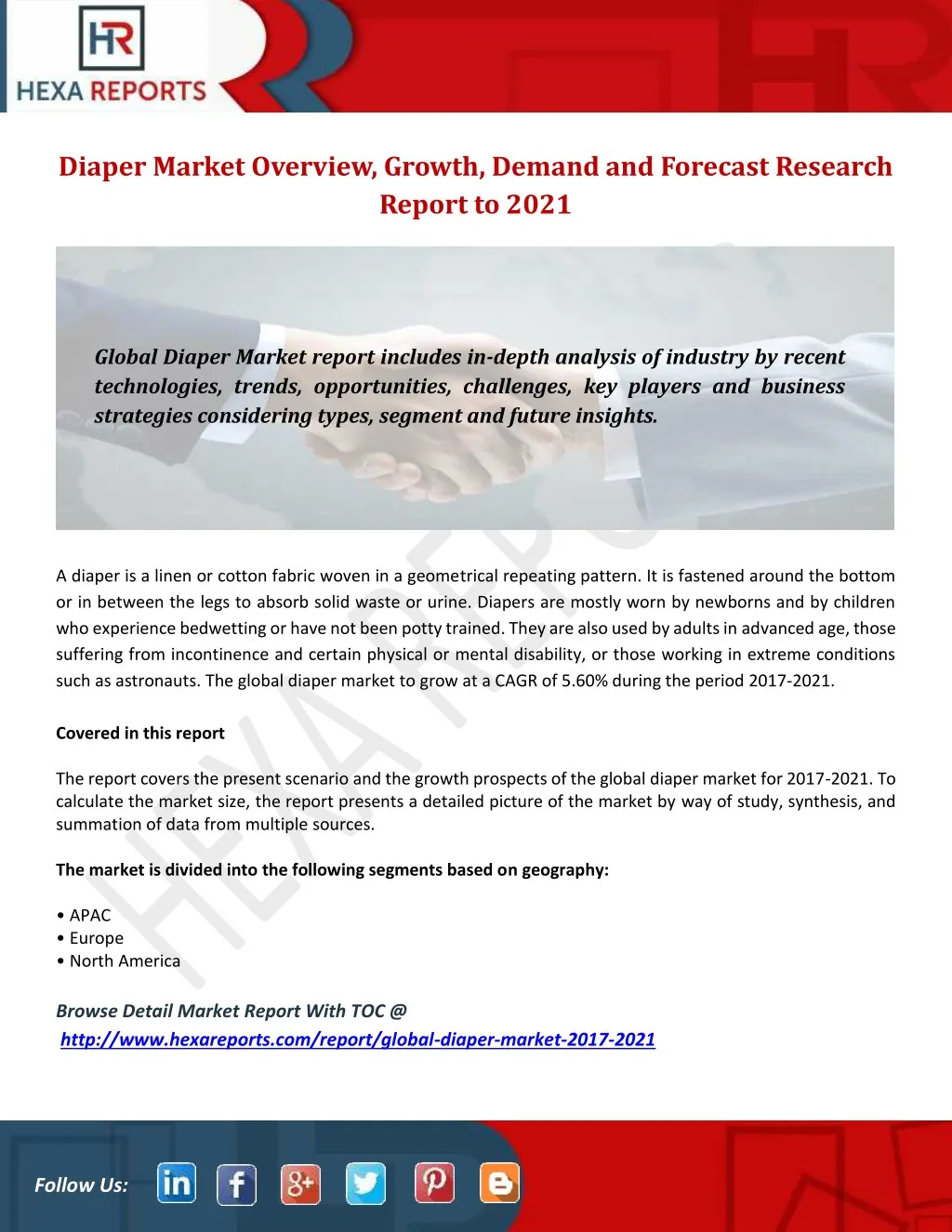 PPT - Diaper Market Analysis, Prediction by Region, Type and Technology ...