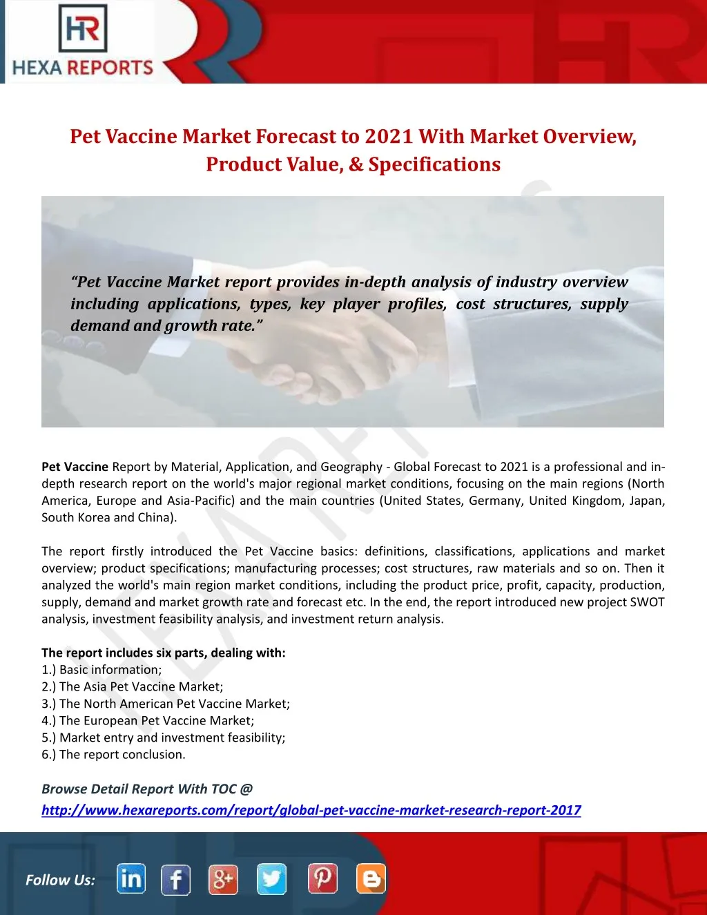 PPT - Pet Vaccine Market Forecast to 2021 With Market Overview, Product