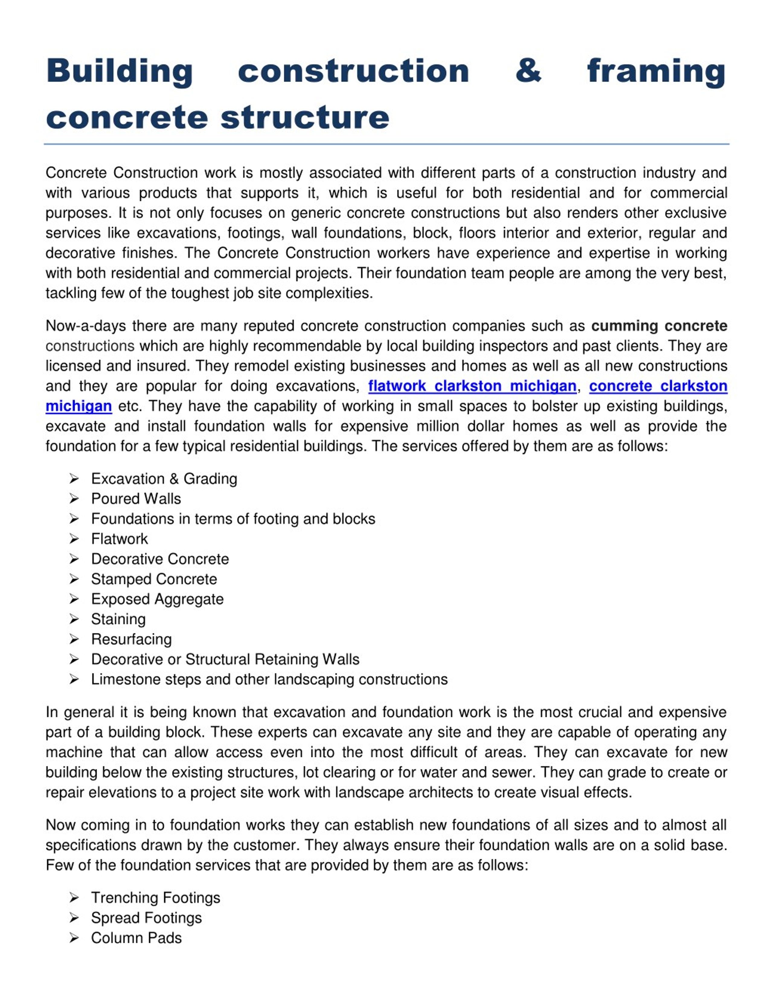 concrete building construction process