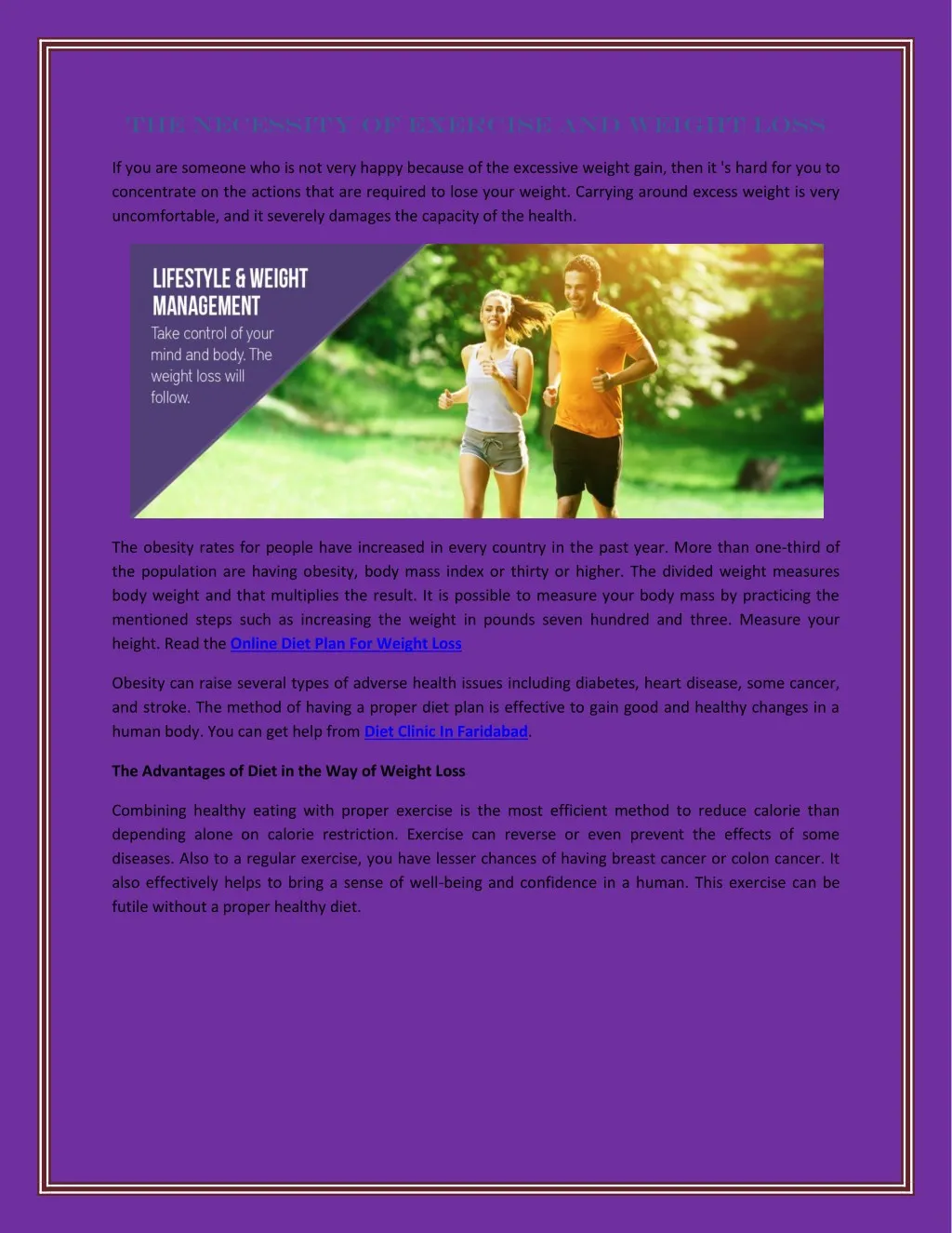 the necessity of exercise and weight loss n.