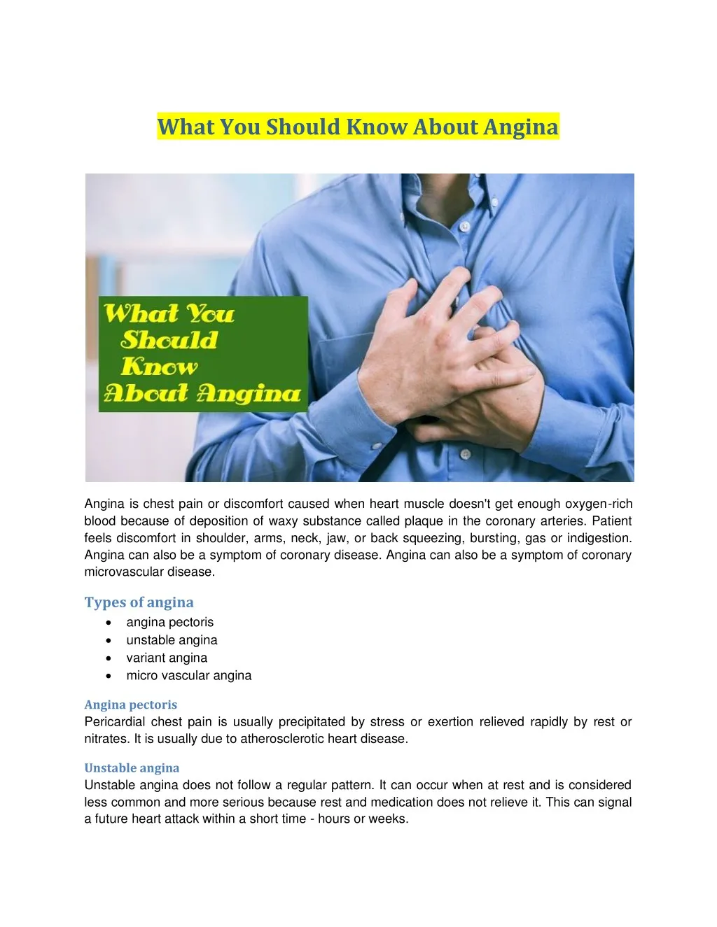 PPT - What You Should Know About Angina PowerPoint Presentation, free ...