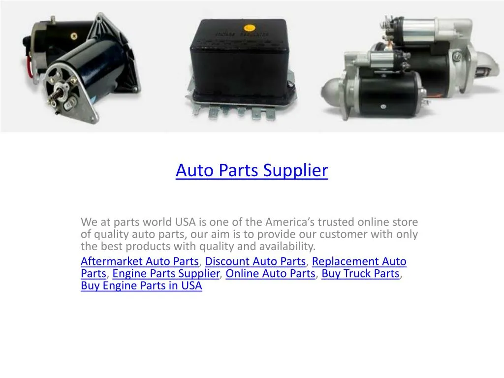 auto parts supplier n.