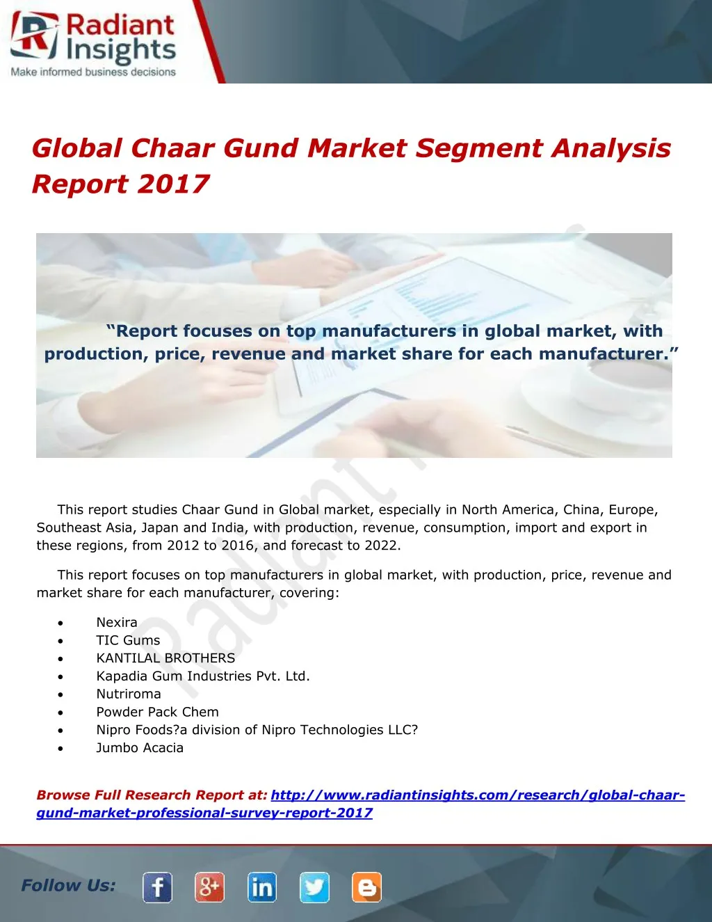 PPT - Global Chaar Gund Market Segment Analysis Report 2017 PowerPoint ...