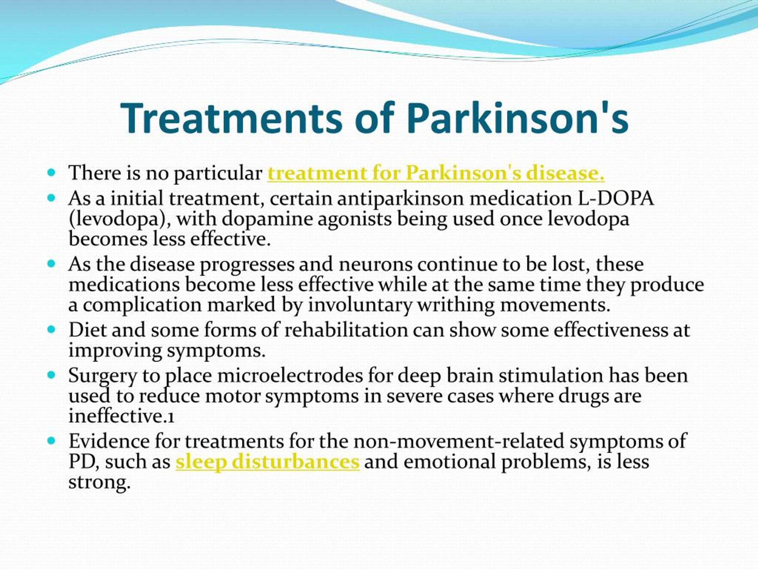 PPT - Parkinson’s Disease : Overview, Symptoms, Causes, Treatment And ...