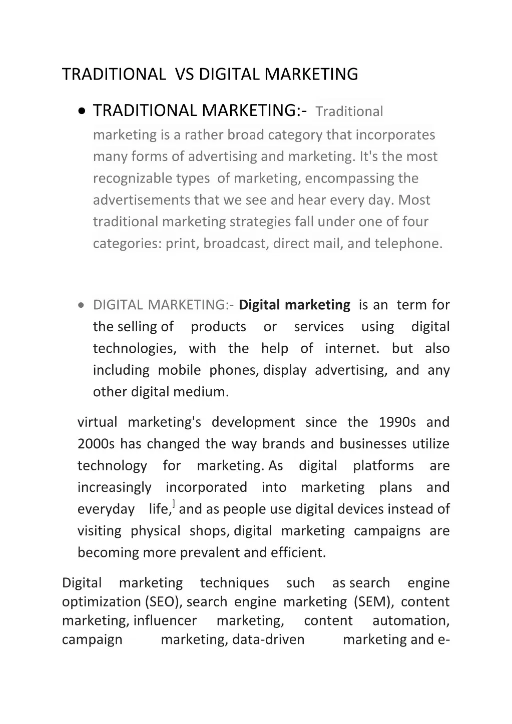 traditional vs digital marketing n.