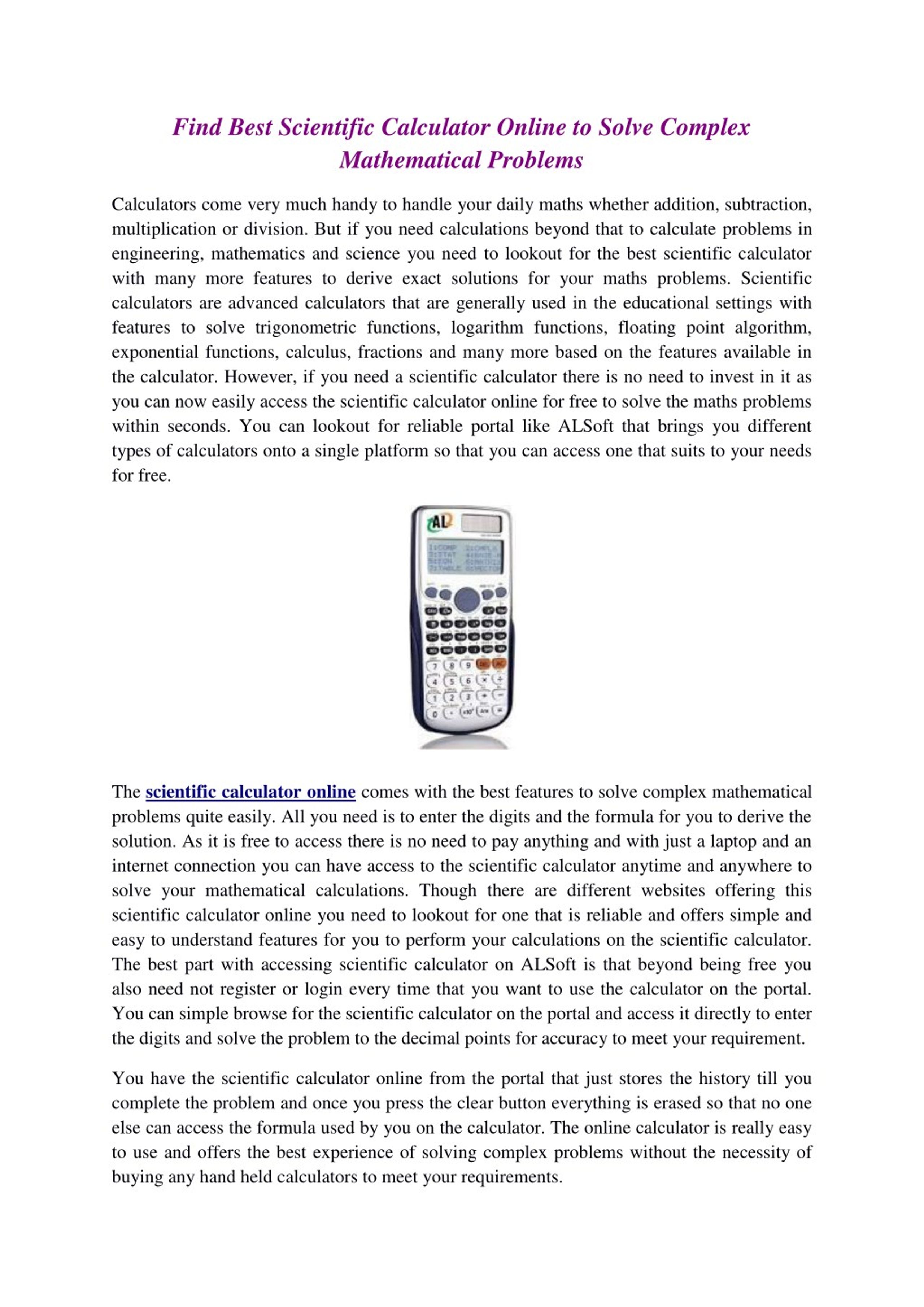 scientific math calculator online