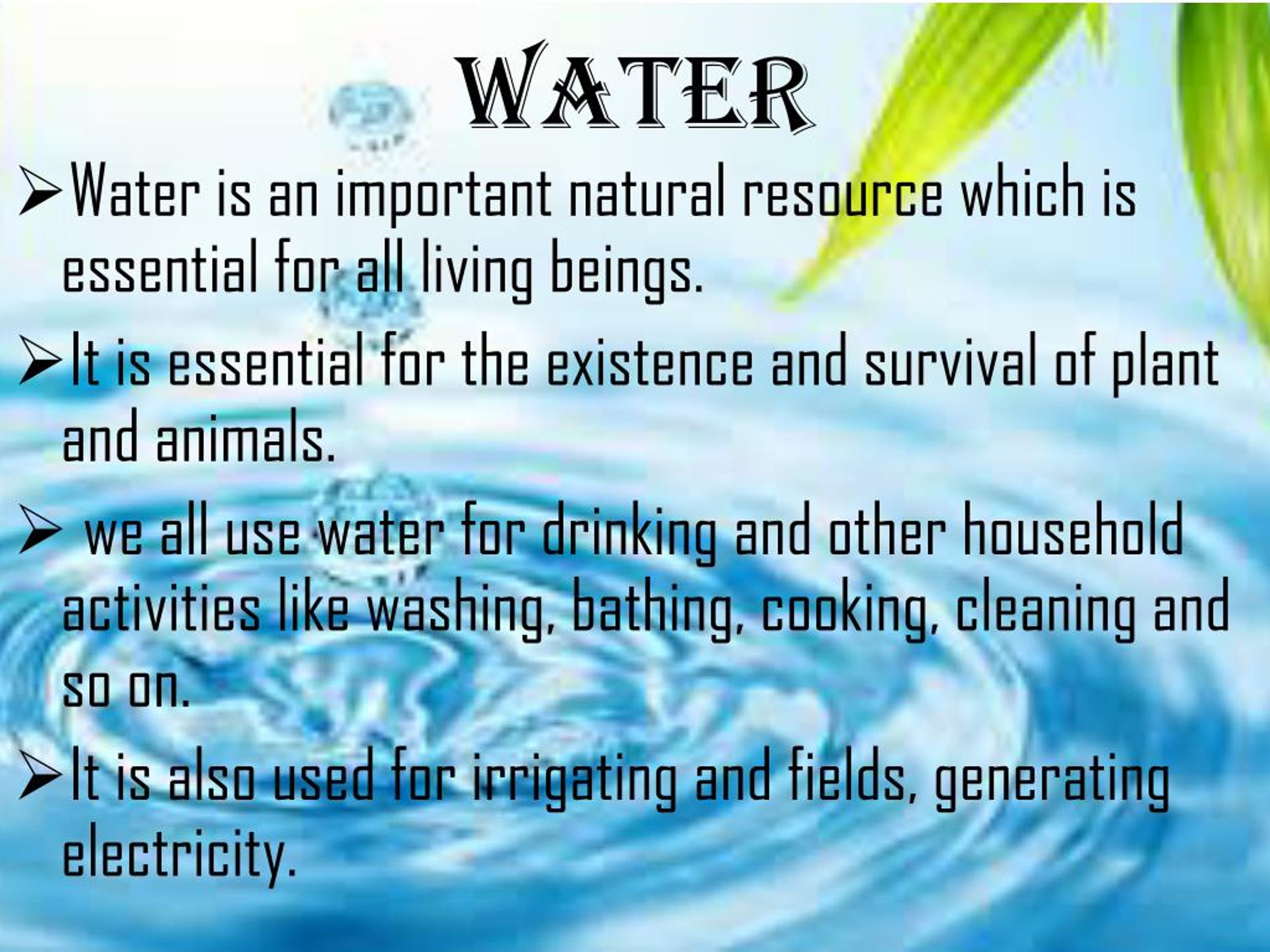 save water ppt presentation free download