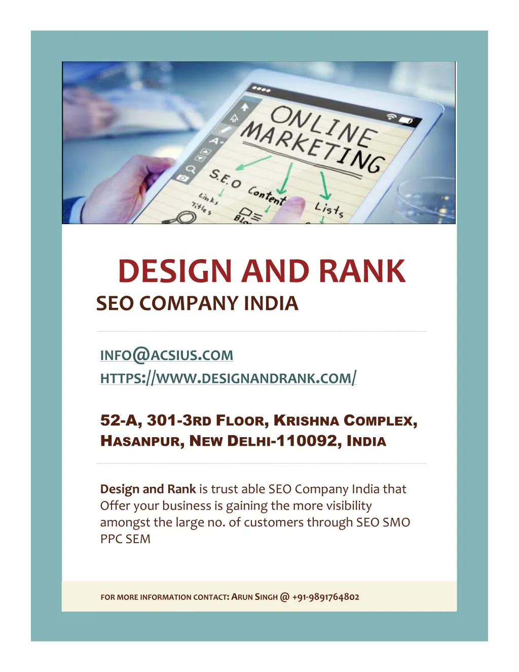 design and rank seo company india n.