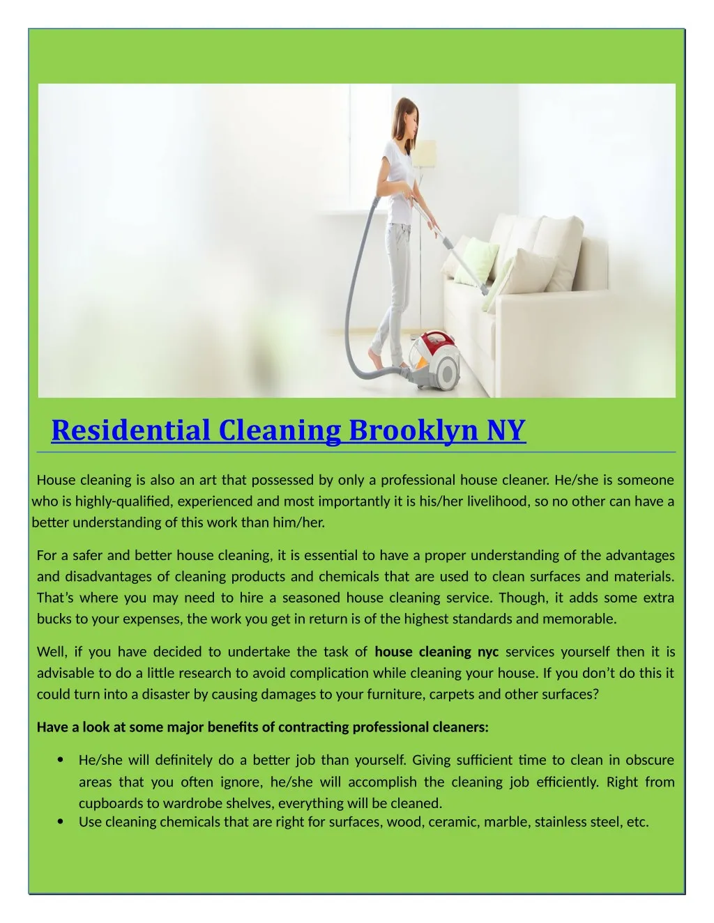 PPT residential cleaning brooklyn ny PowerPoint Presentation, free