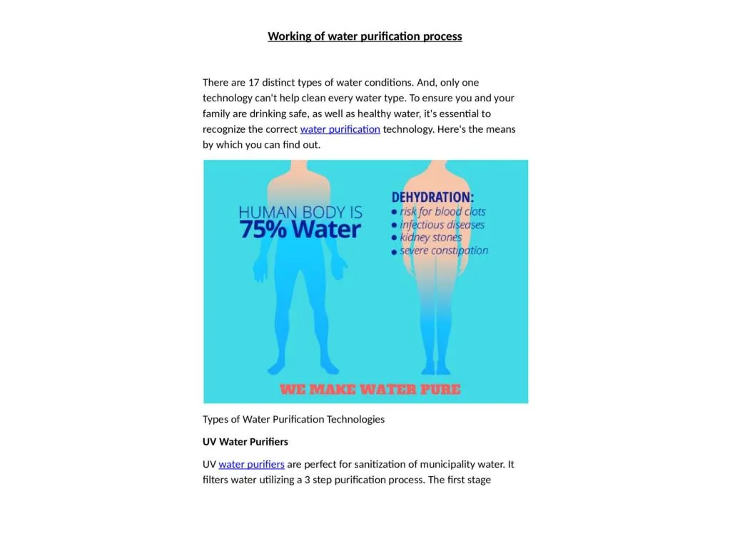 PPT working of water purification process PowerPoint Presentation