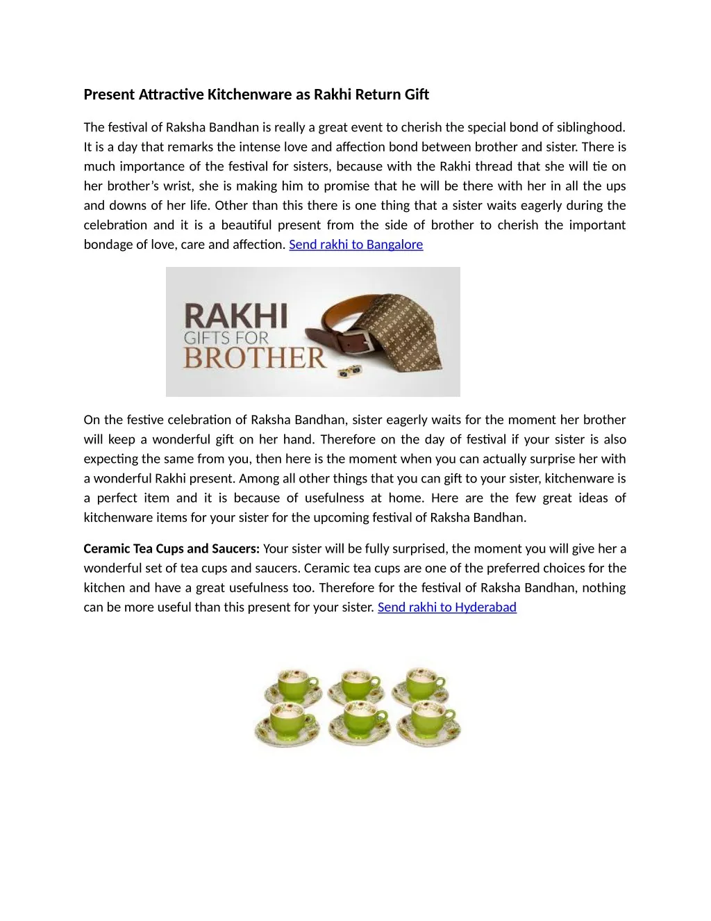 PPT Present Attractive Kitchenware as Rakhi Return Gift PowerPoint