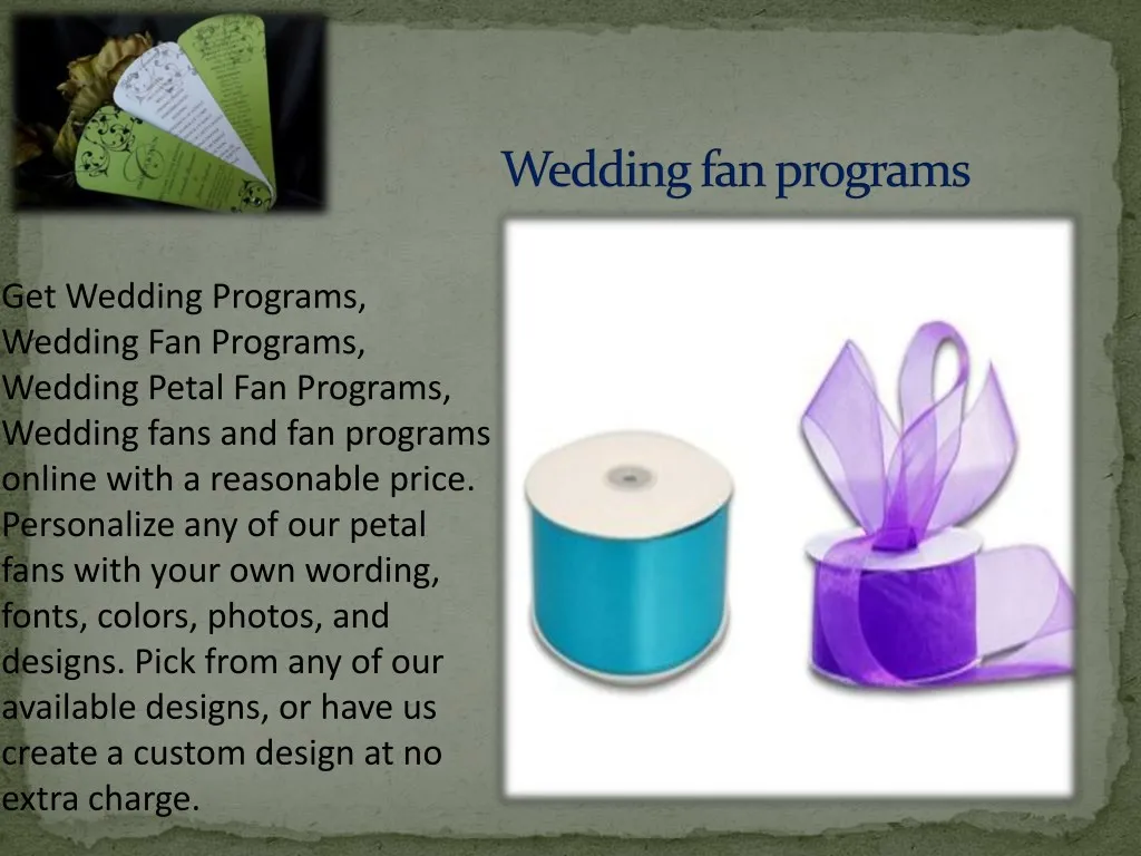 Ppt Buy Custom And Personalize Wedding Programs Wedding Fan