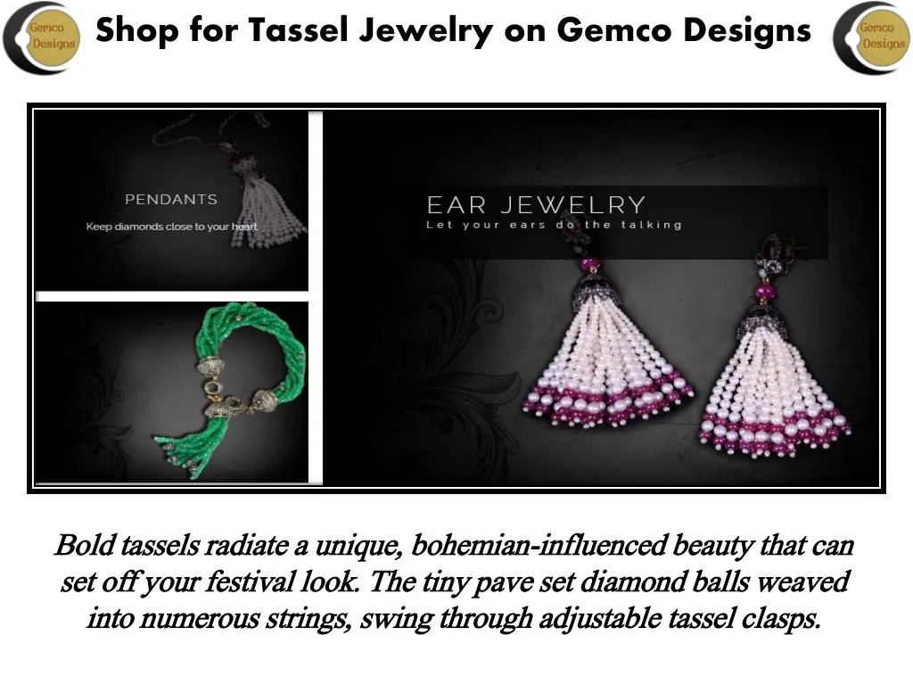 shop for tassel jewelry on gemco designs n.