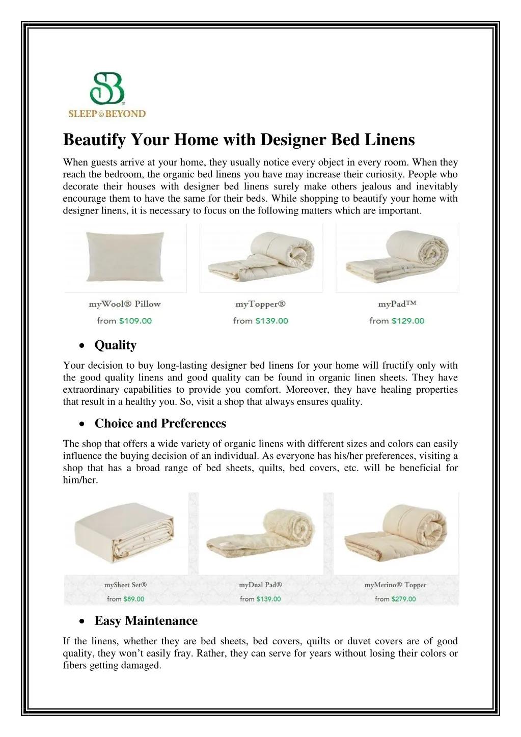 beautify your home with designer bed linens n.