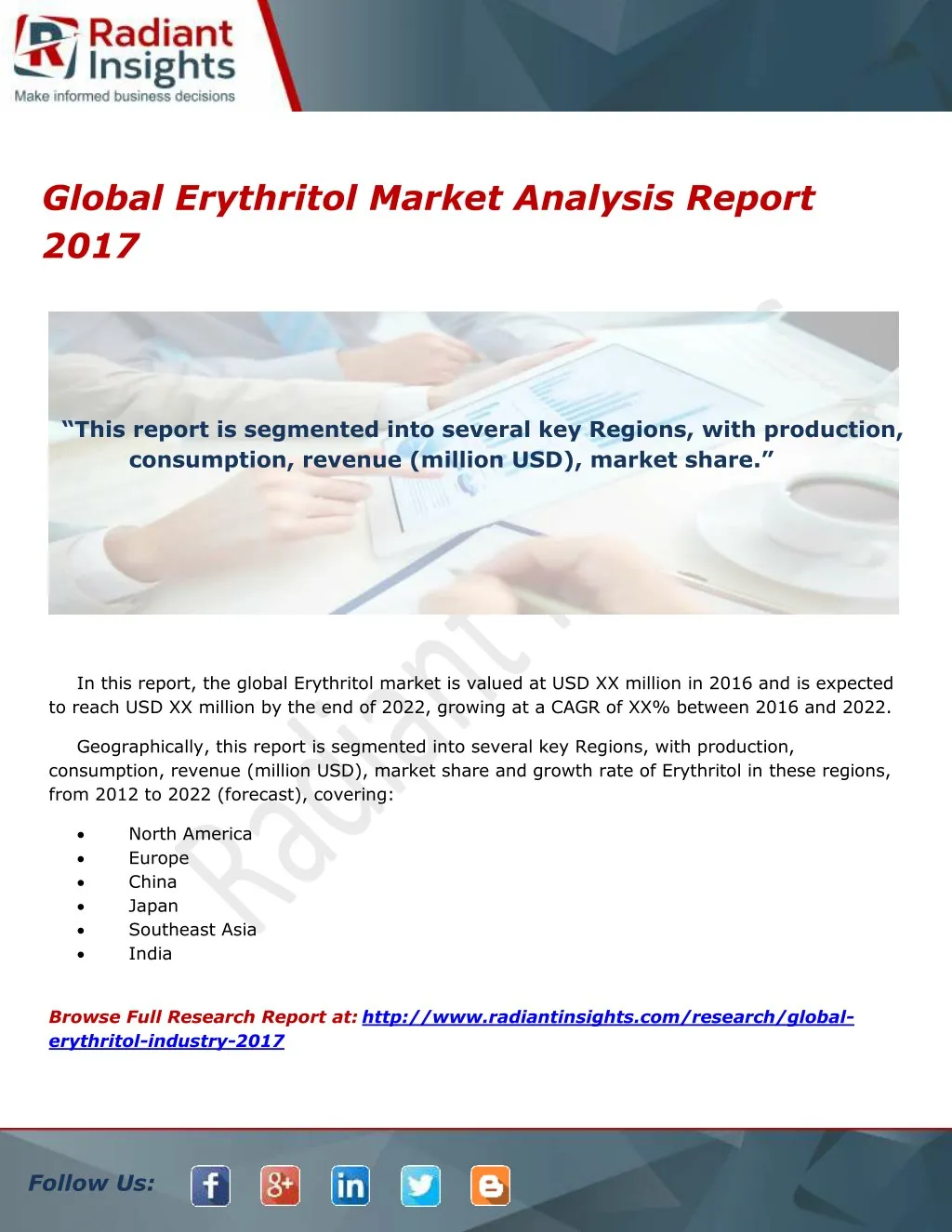 PPT - Global Erythritol Market Analysis Report 2017 PowerPoint ...