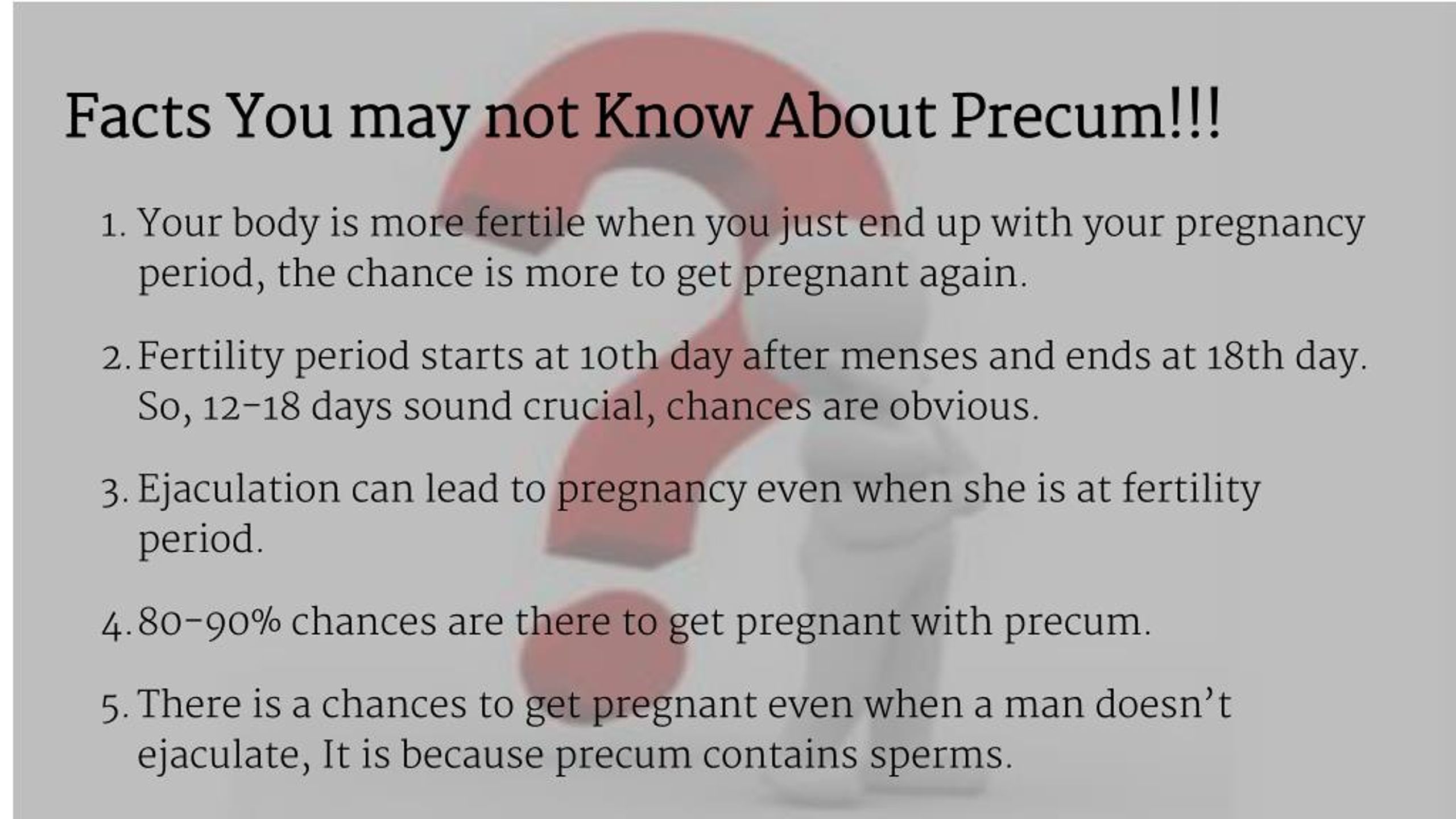 With what is pregnancy chance the precum of Can You