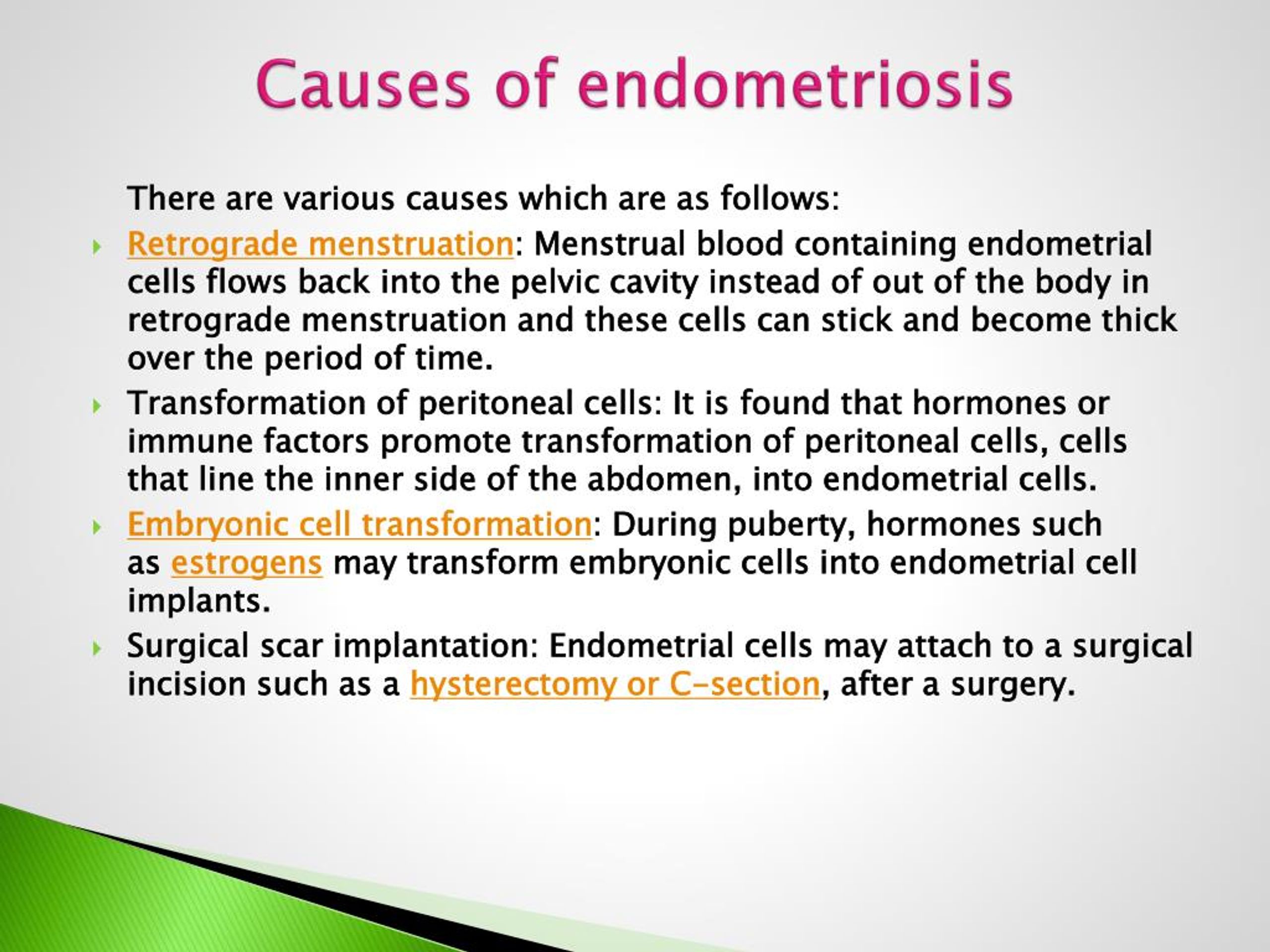 PPT - Endometriosis : Overview, Sign, Symptoms, Causes Diagnosis and ...