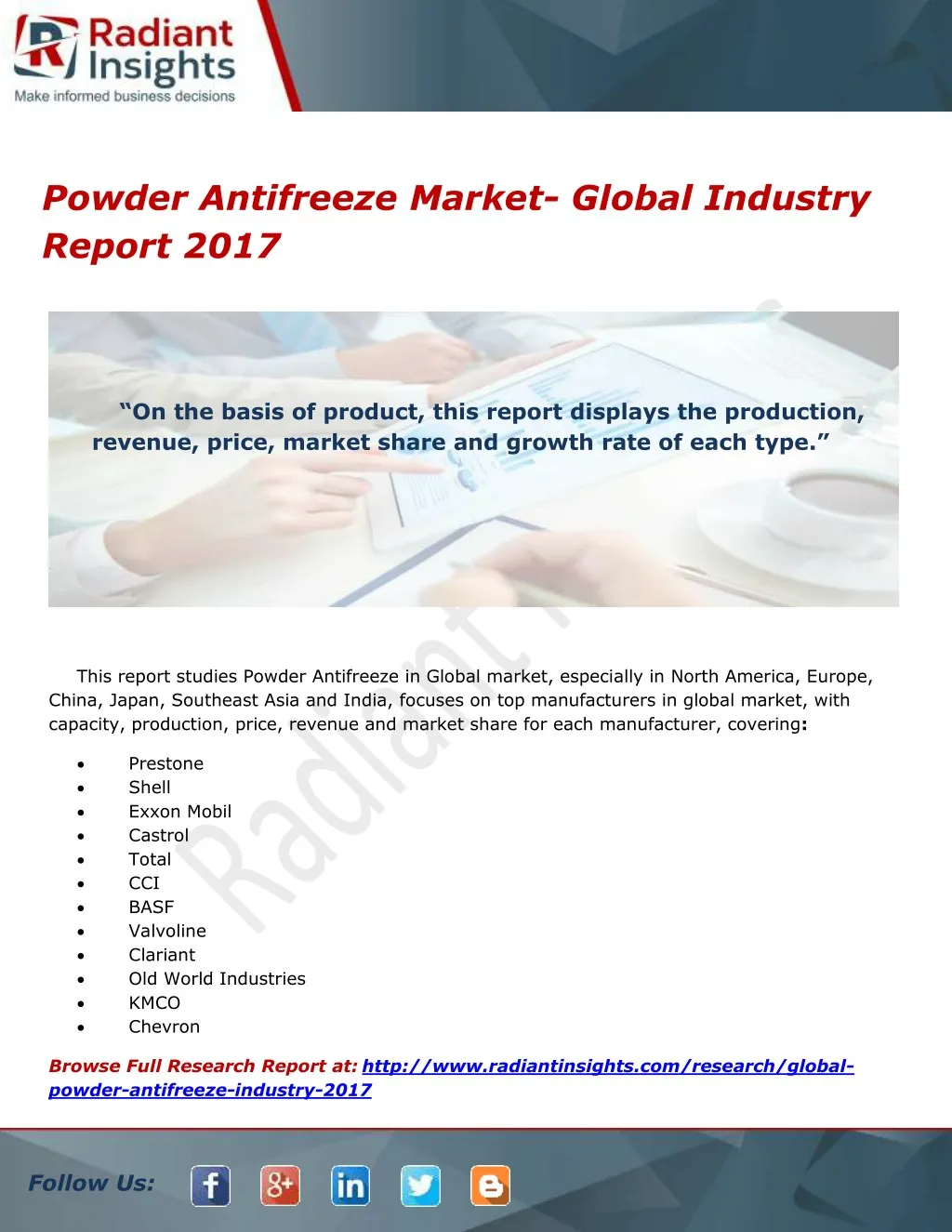 powder antifreeze market global industry report n.