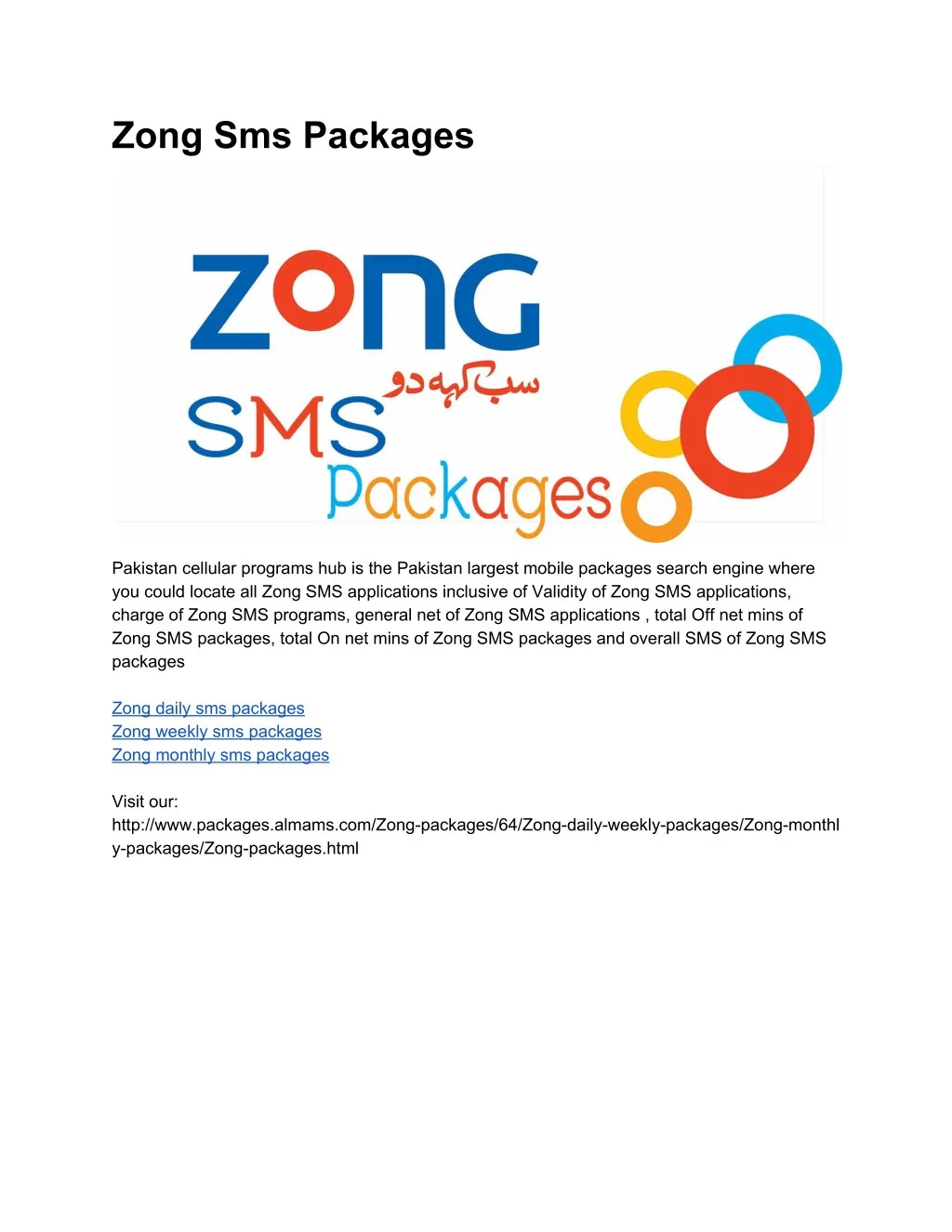 PPT zong sms packages PowerPoint Presentation, free download ID7635283