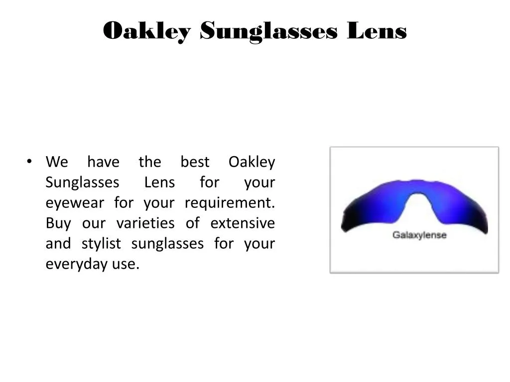 PPT Oakley Replacement Lens PowerPoint Presentation, free download