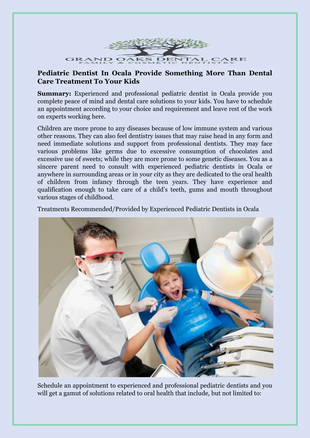 pediatric dentist in ocala provide something more n.