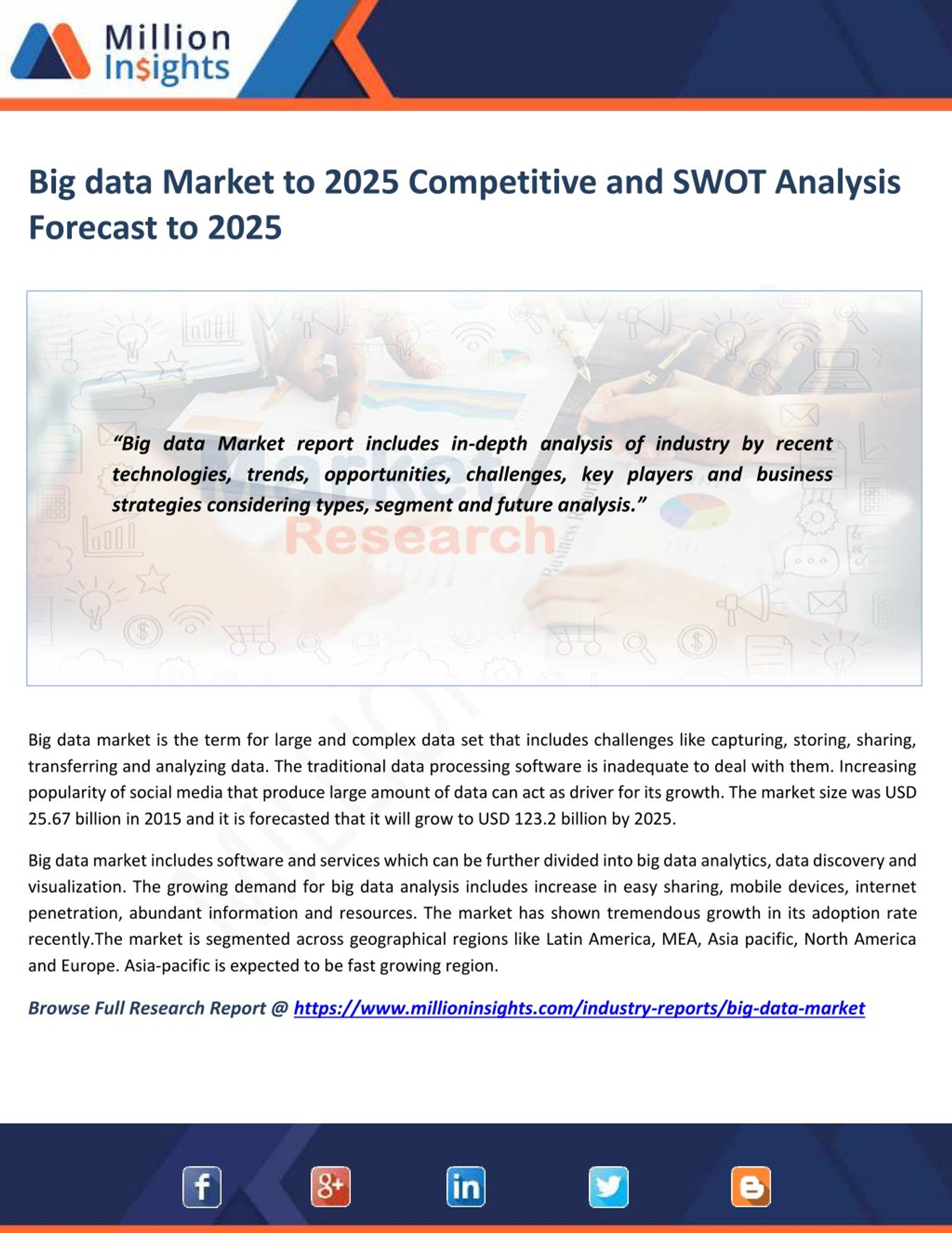 PPT Big data Market to 2025 Competitive and SWOT Analysis Forecast to