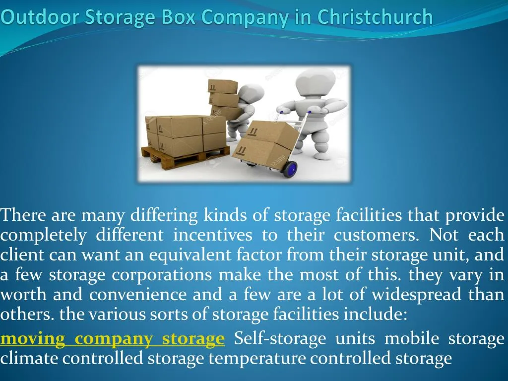 outdoor storage box company in christchurch n.