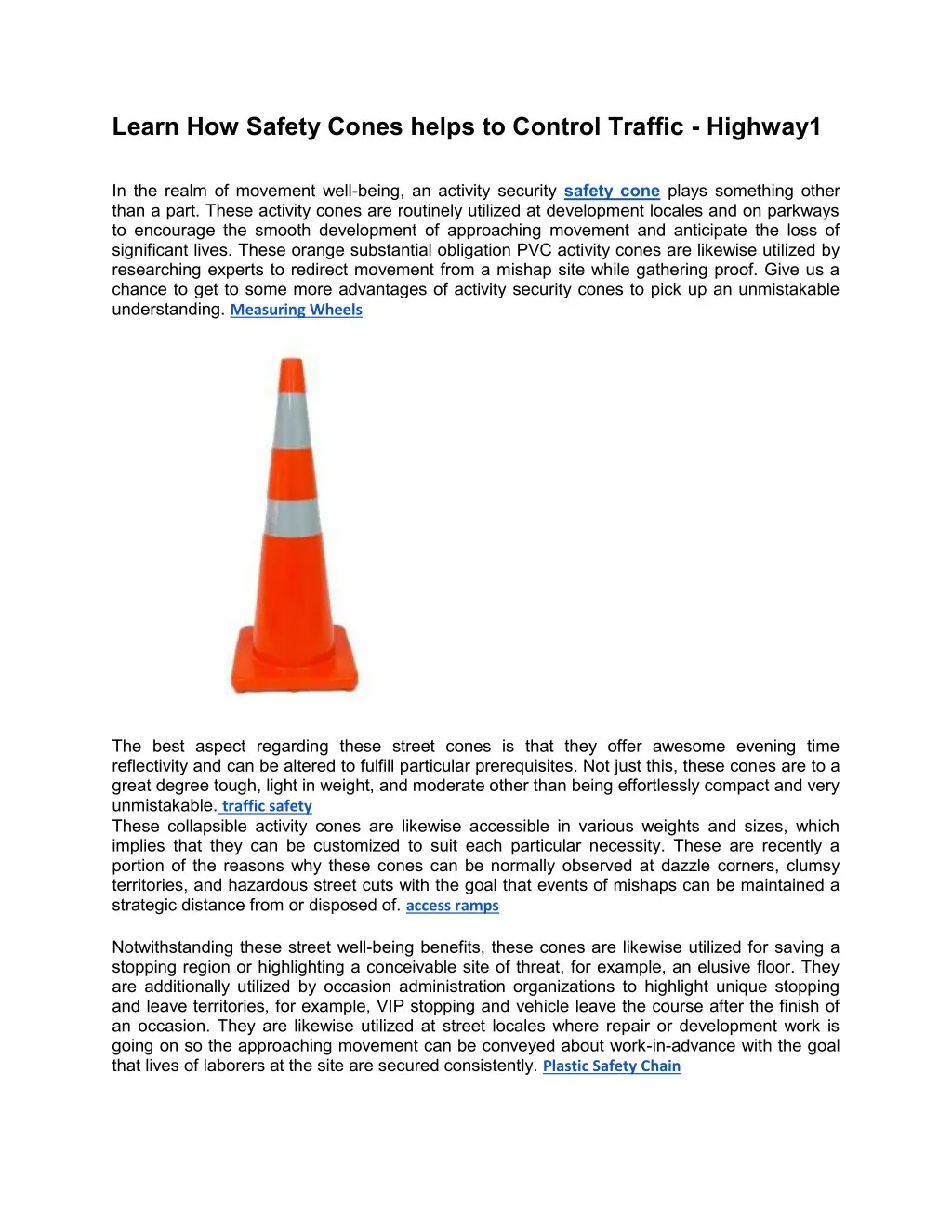 PPT Learn How Safety Cones helps to Control Traffic Highway1