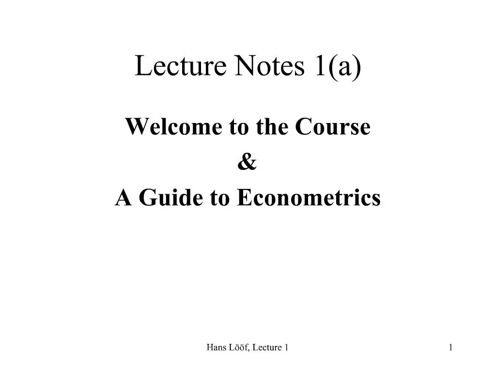 PPT - Lecture Notes 1a PowerPoint Presentation, free download - ID:763791