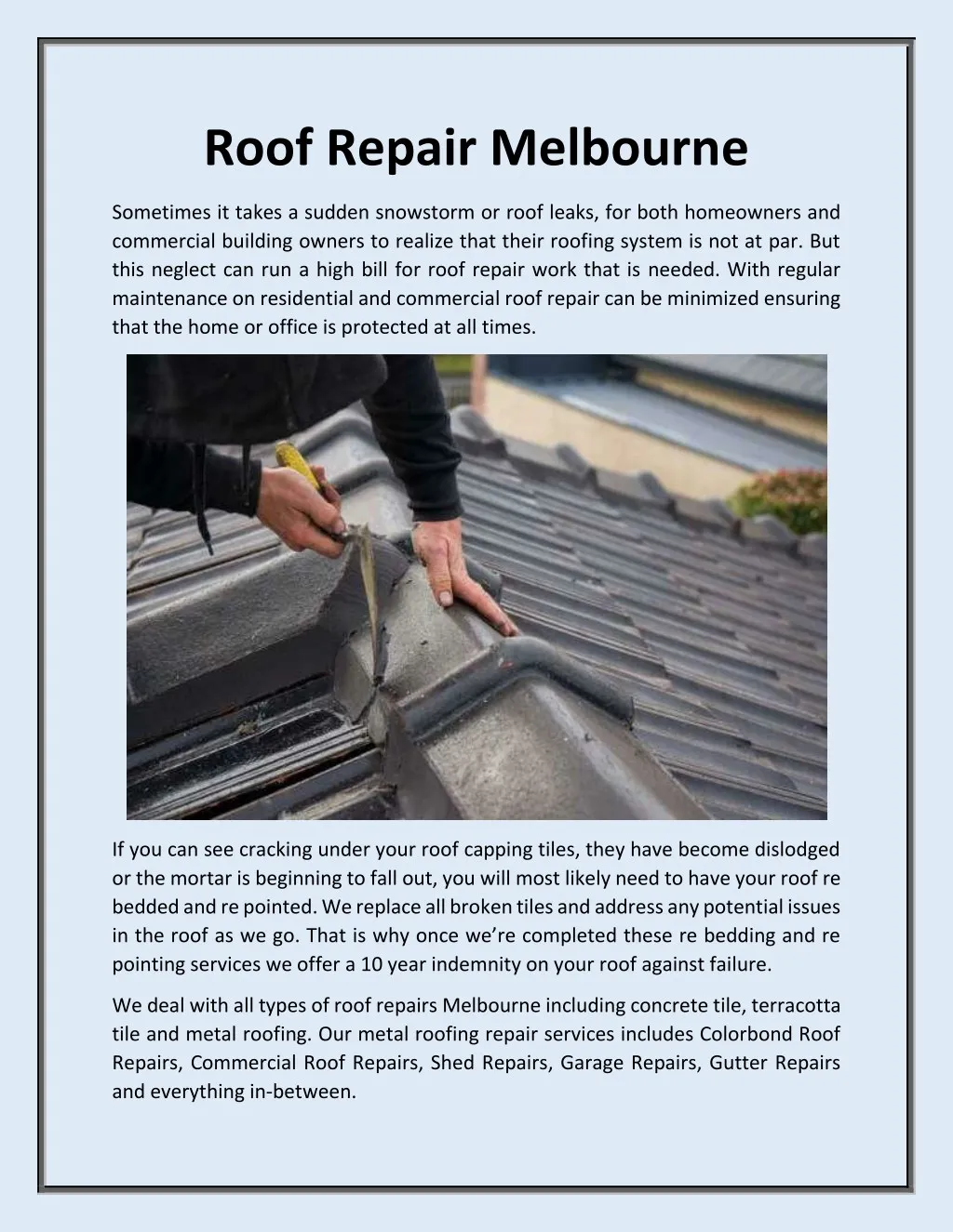 roof repair melbourne n.