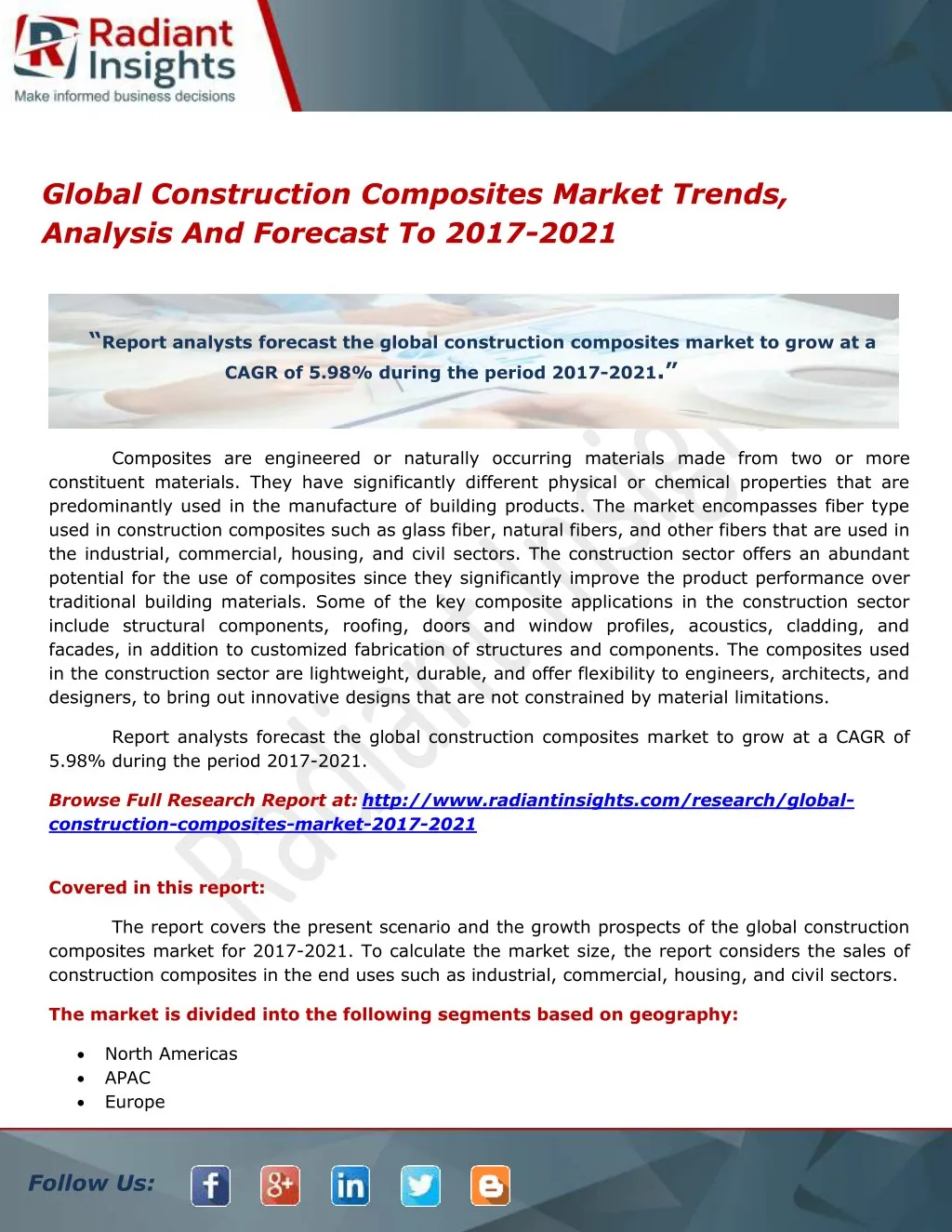 PPT - Construction Composites Global Market Drivers And Challenges ...