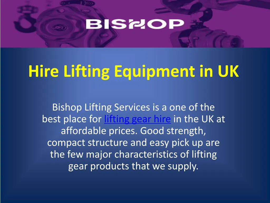 hire l ifting e quipment in uk n.
