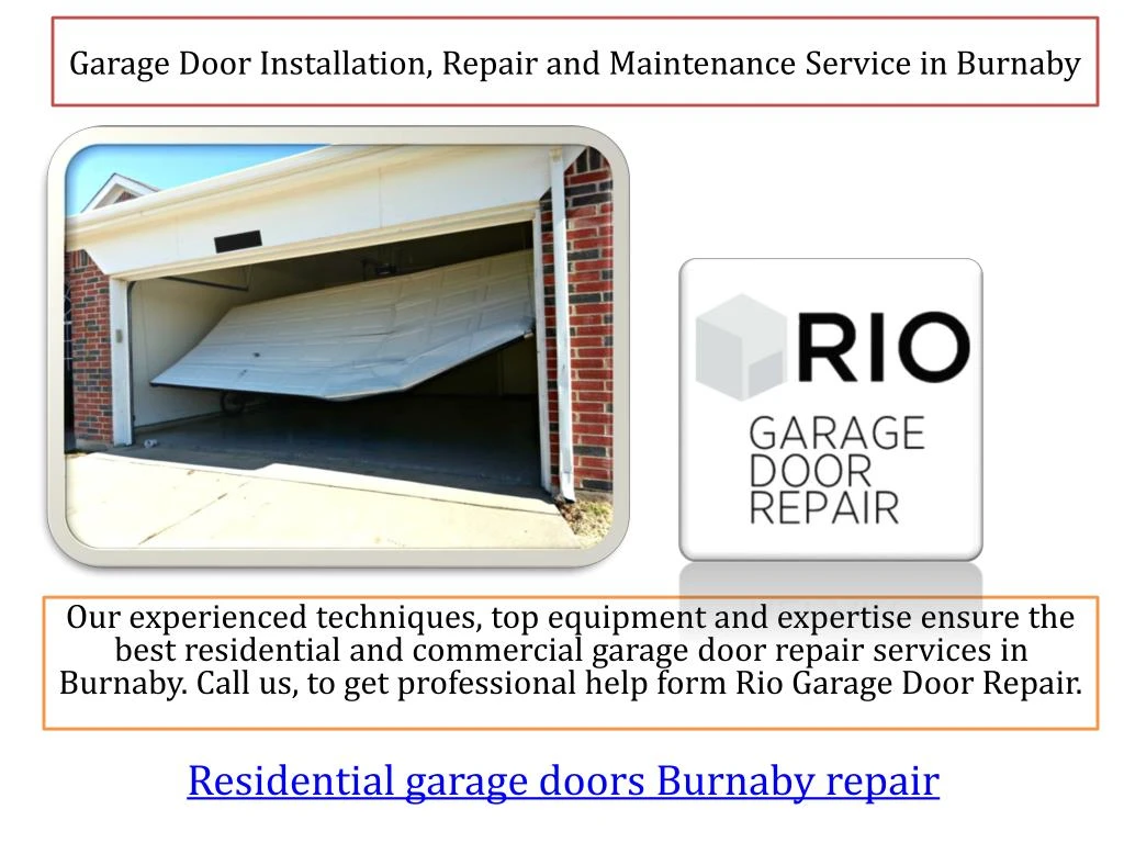 garage door installation repair and maintenance service in burnaby n.