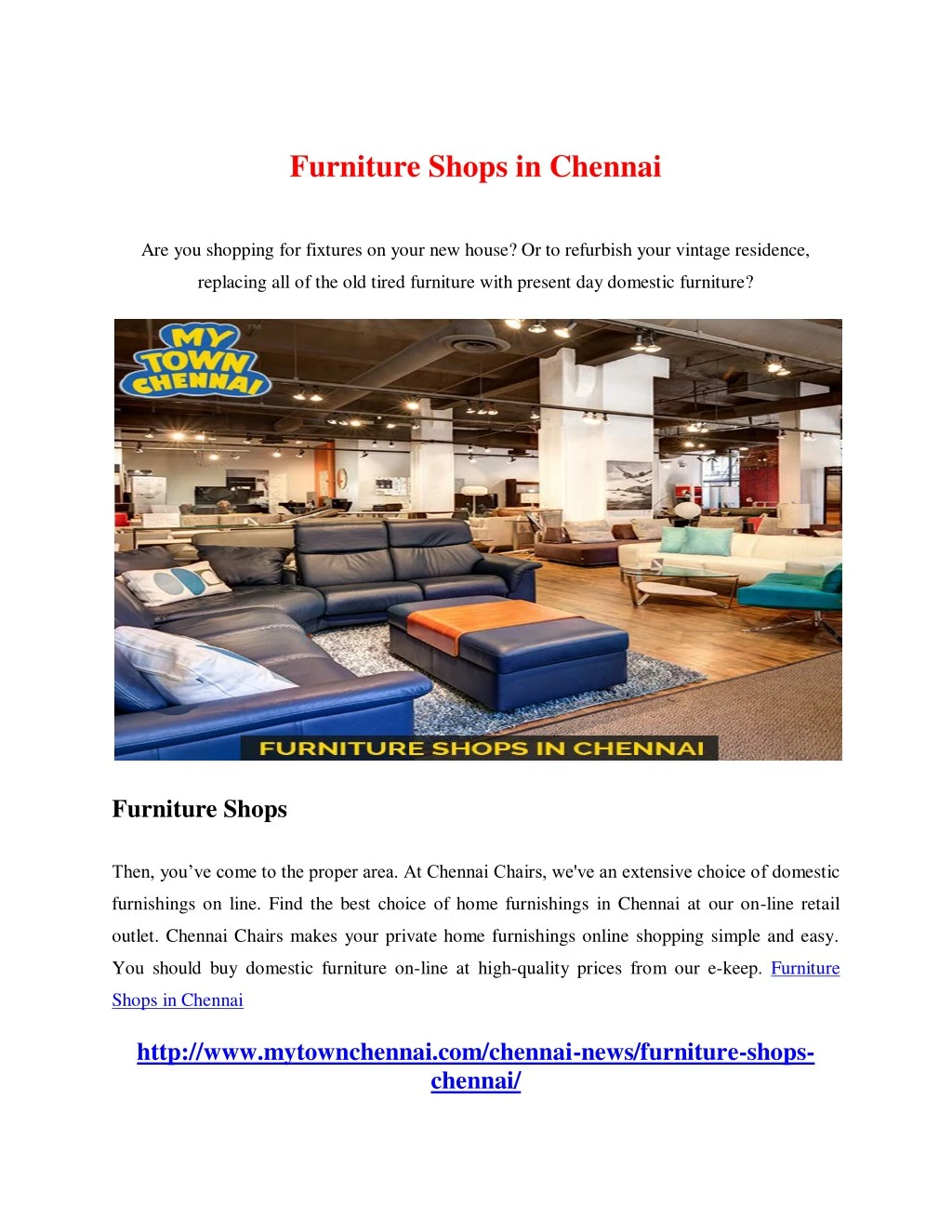 PPT Furniture Shops In Chennai PowerPoint Presentation, free download