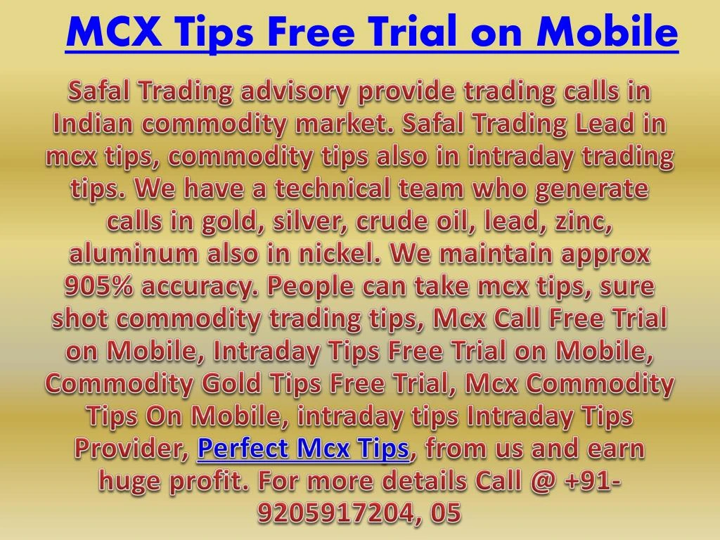 mcx tips free trial on mobile n.