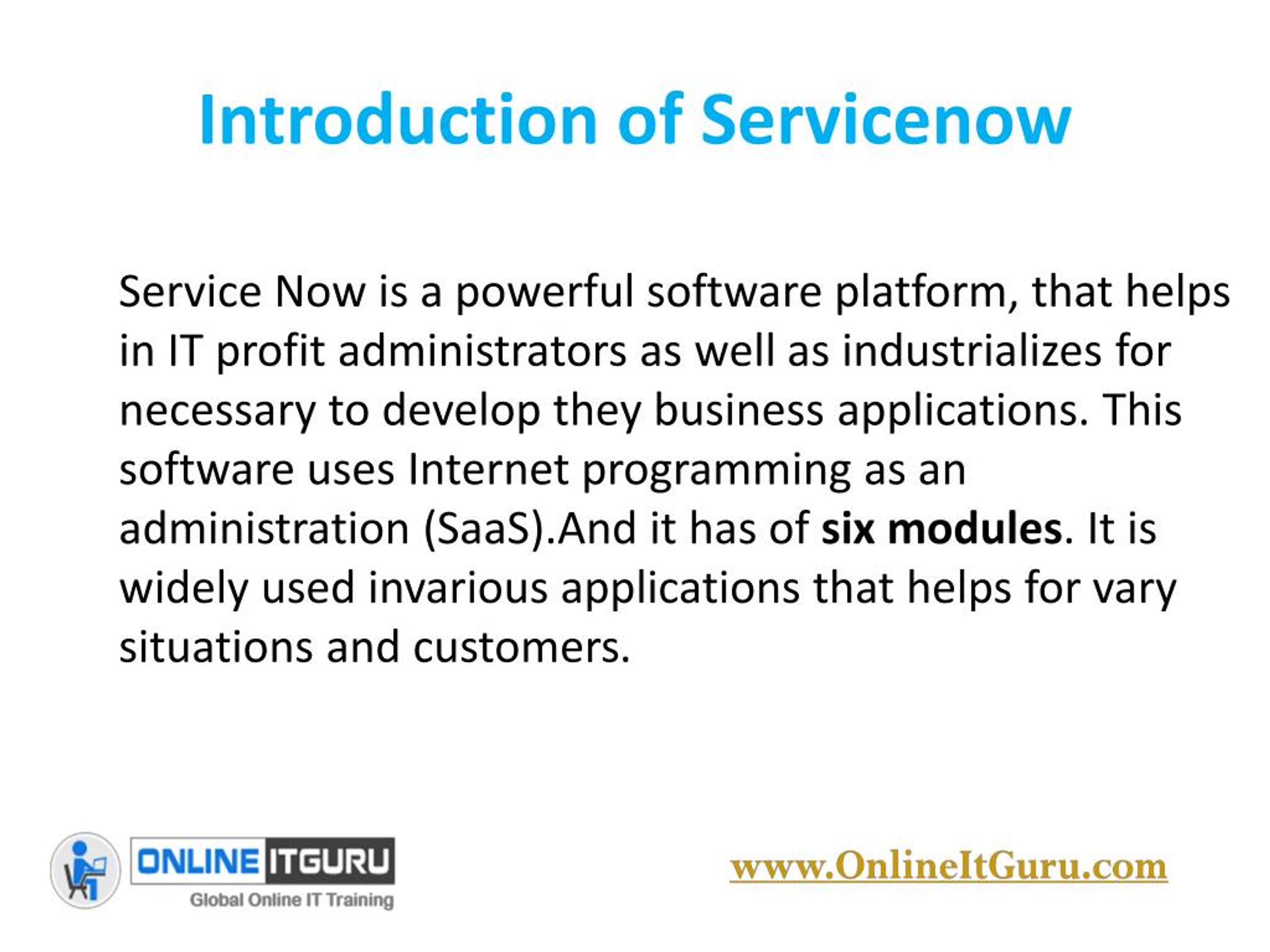 PPT Demo On servicenow online course PowerPoint Presentation, free download ID7643698