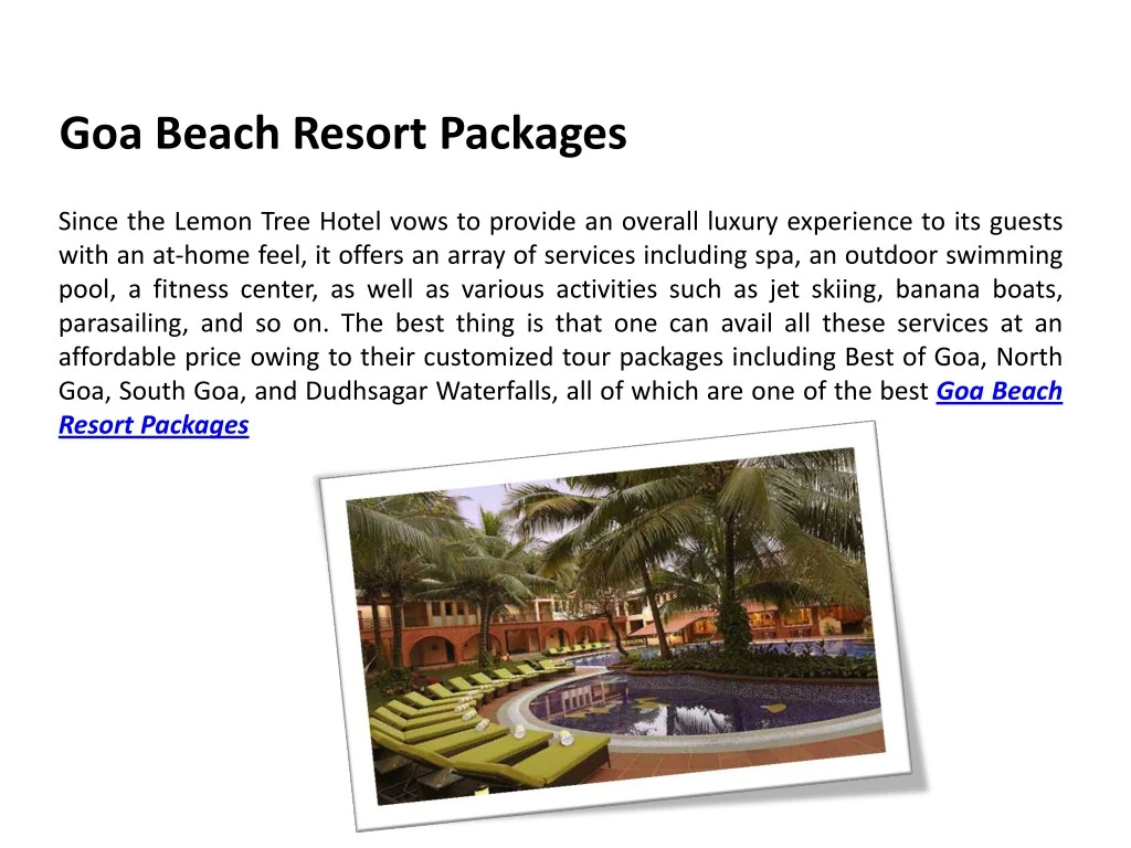 goa beach resort packages n.