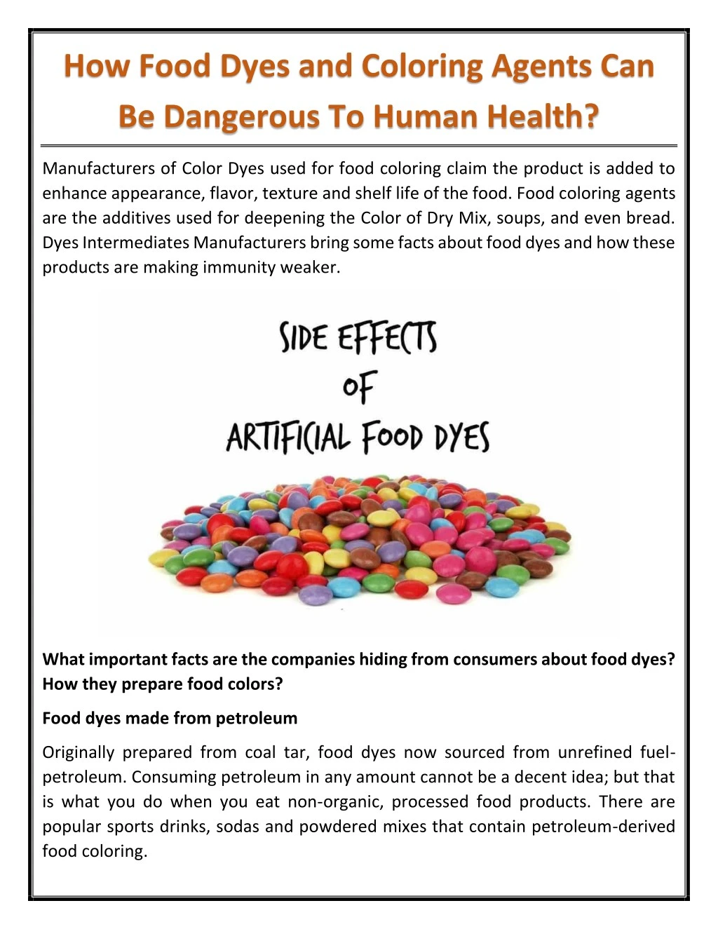 PPT - How Food Dyes and Coloring Agents Can Be Dangerous To Human