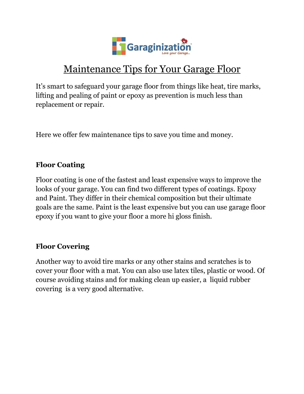 Ppt Maintenance Tips For Your Garage Floor Powerpoint