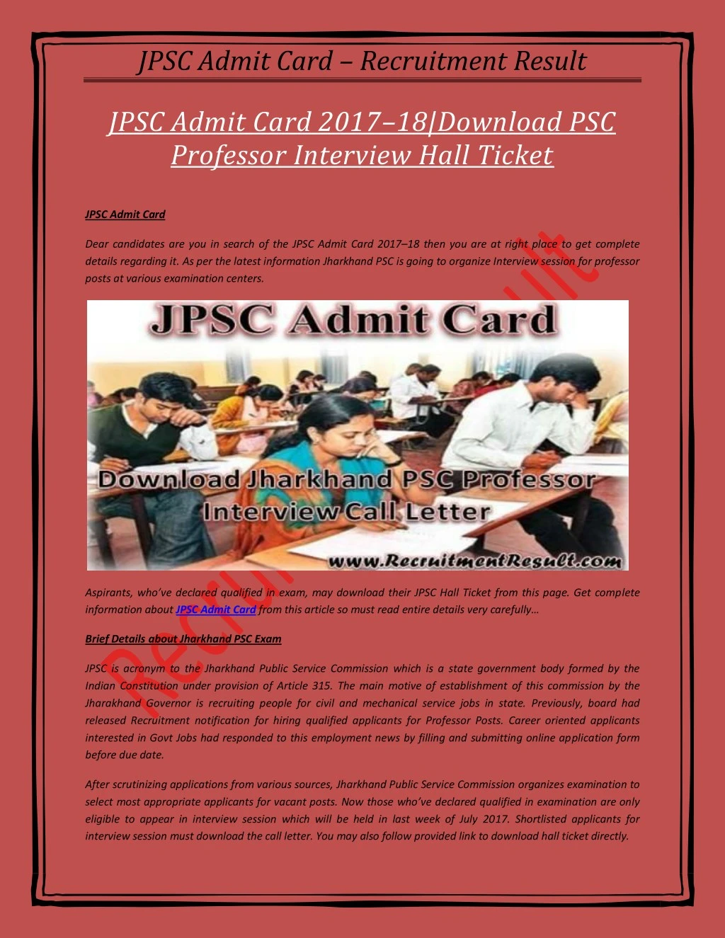 PPT - JPSC Admit Card PowerPoint Presentation, free download - ID:7645550