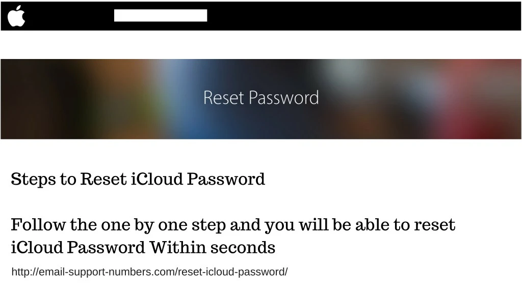 steps to reset icloud password n.