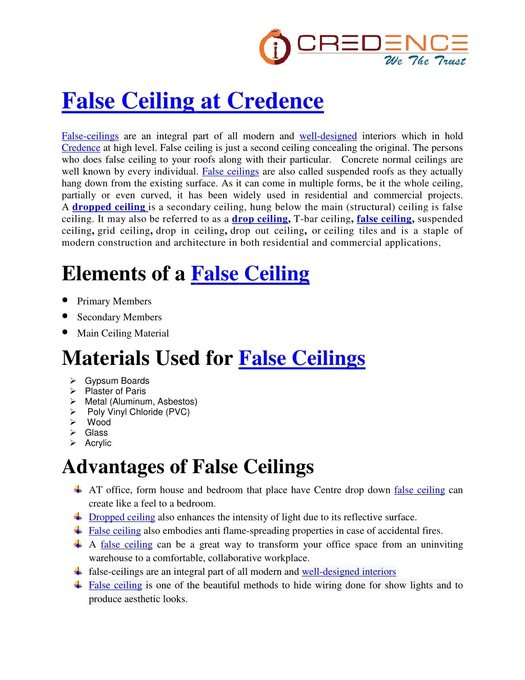 Ppt False Ceiling At Credence Powerpoint Presentation