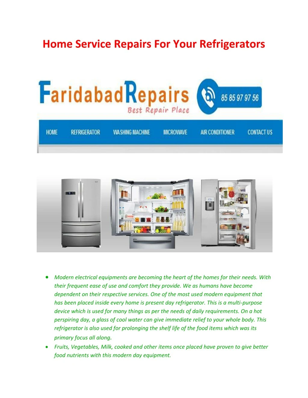 home service repairs for your refrigerators n.